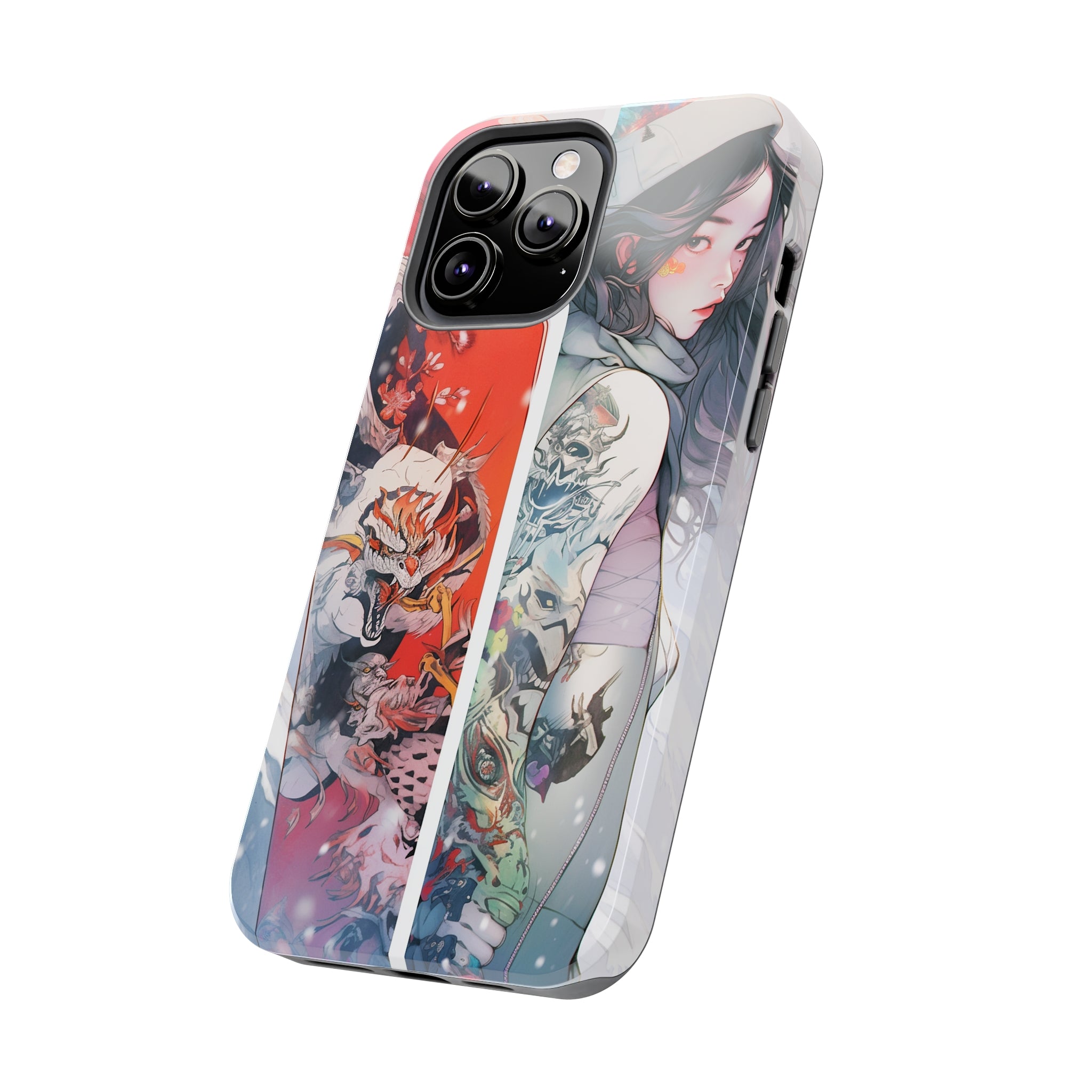 Snowboarding Girl's Odyssey: Impact-Resistant iPhone Case