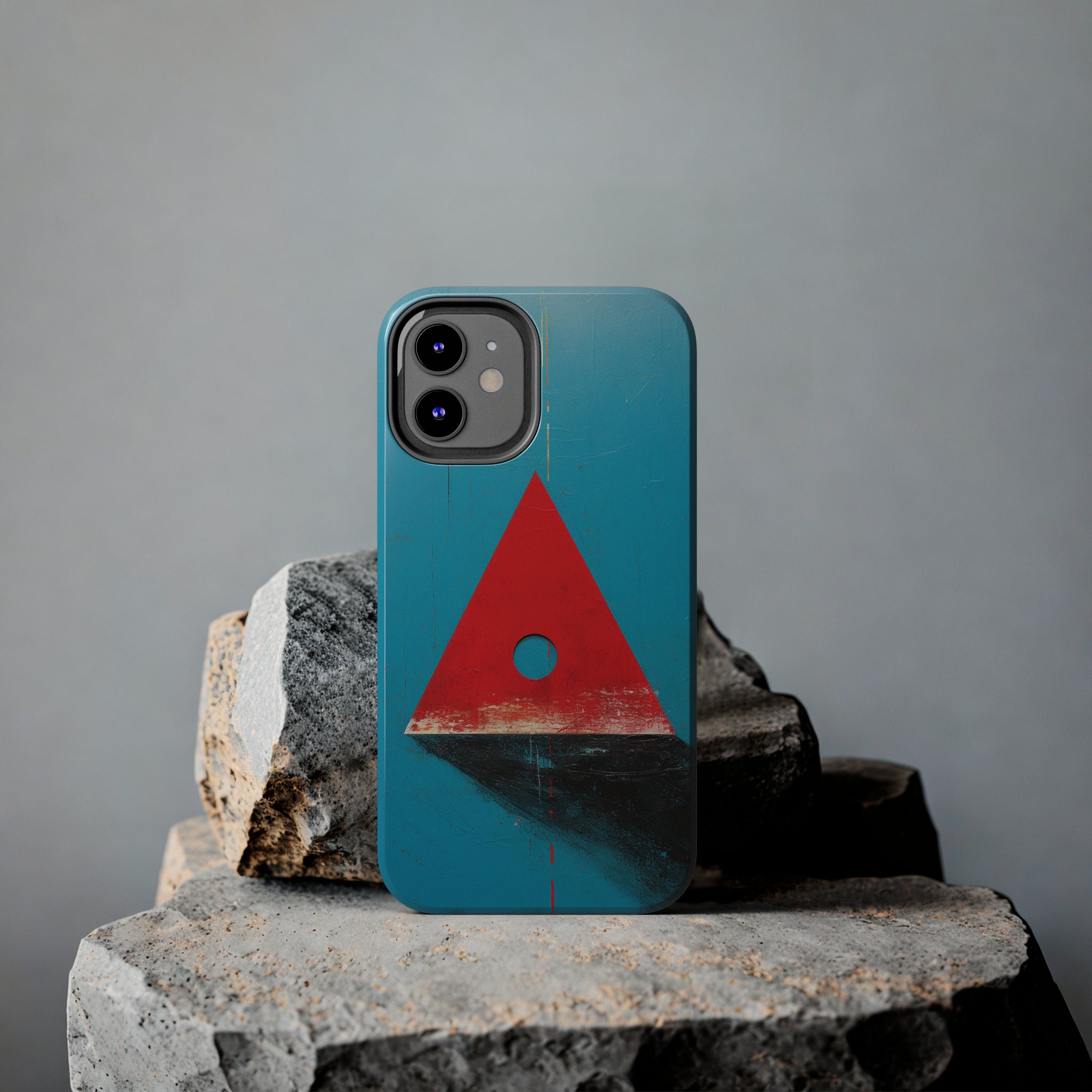 Spooky Red Triangle: Impact-Resistant iPhone Case