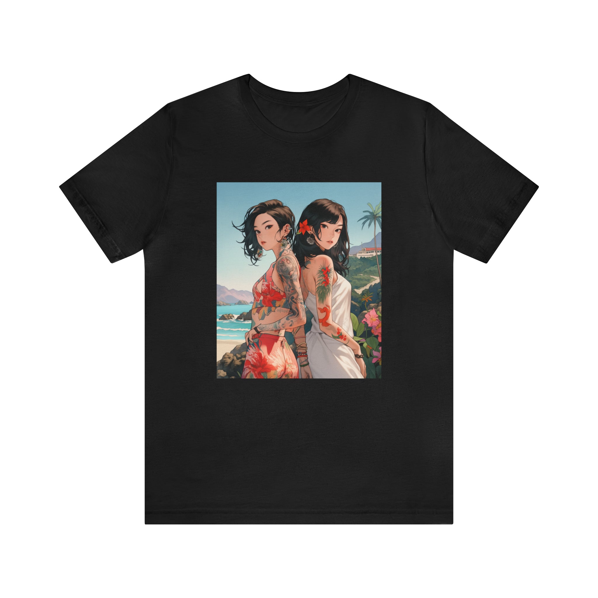 Seoul Beach Vibes Bikini Tattoos Girl Friends Short Sleeve Tee