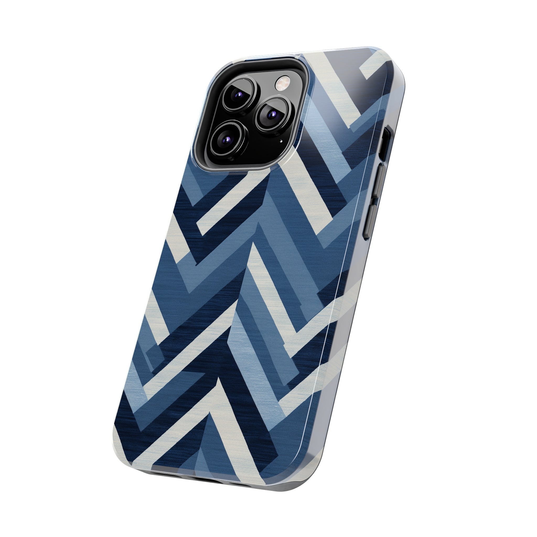 Azure Mosaic: Impact-Resistant iPhone Case