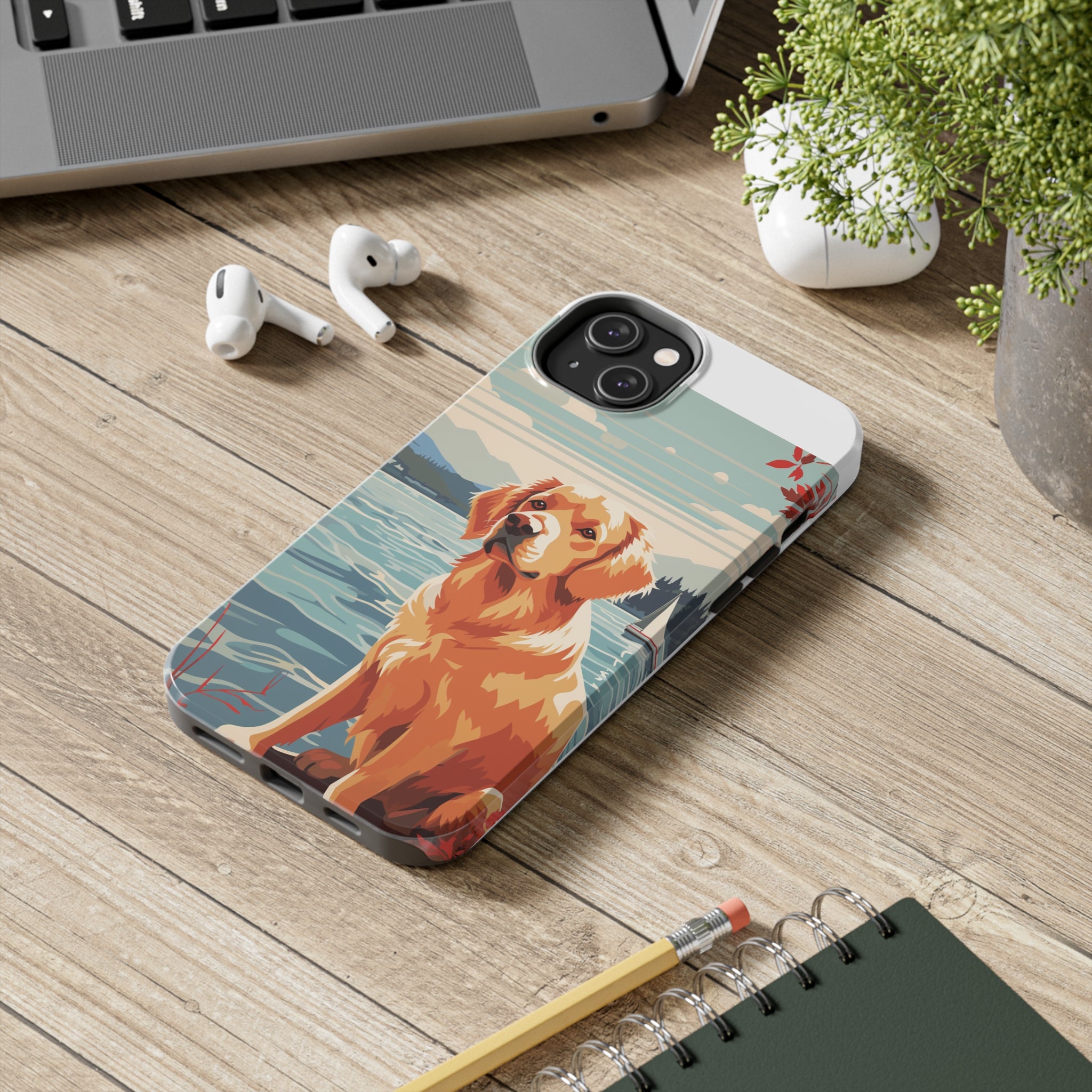 Golden Retriever Love: Impact-Resistant iPhone Case