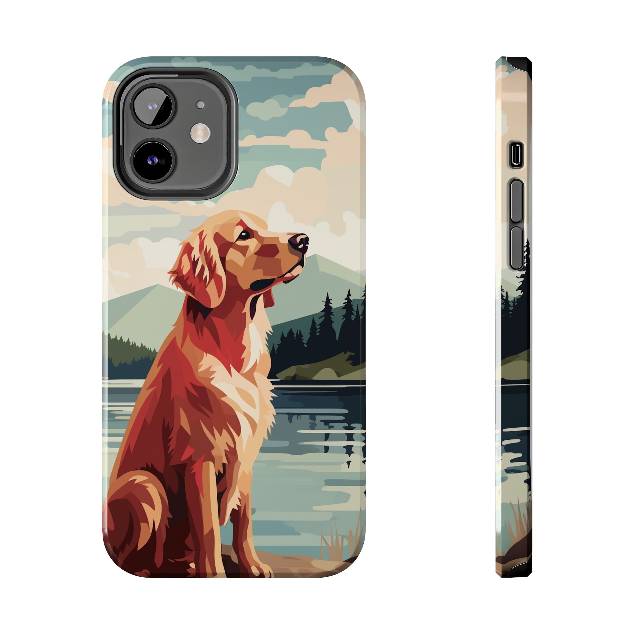 Golden Retriever Love: Impact-Resistant iPhone Case