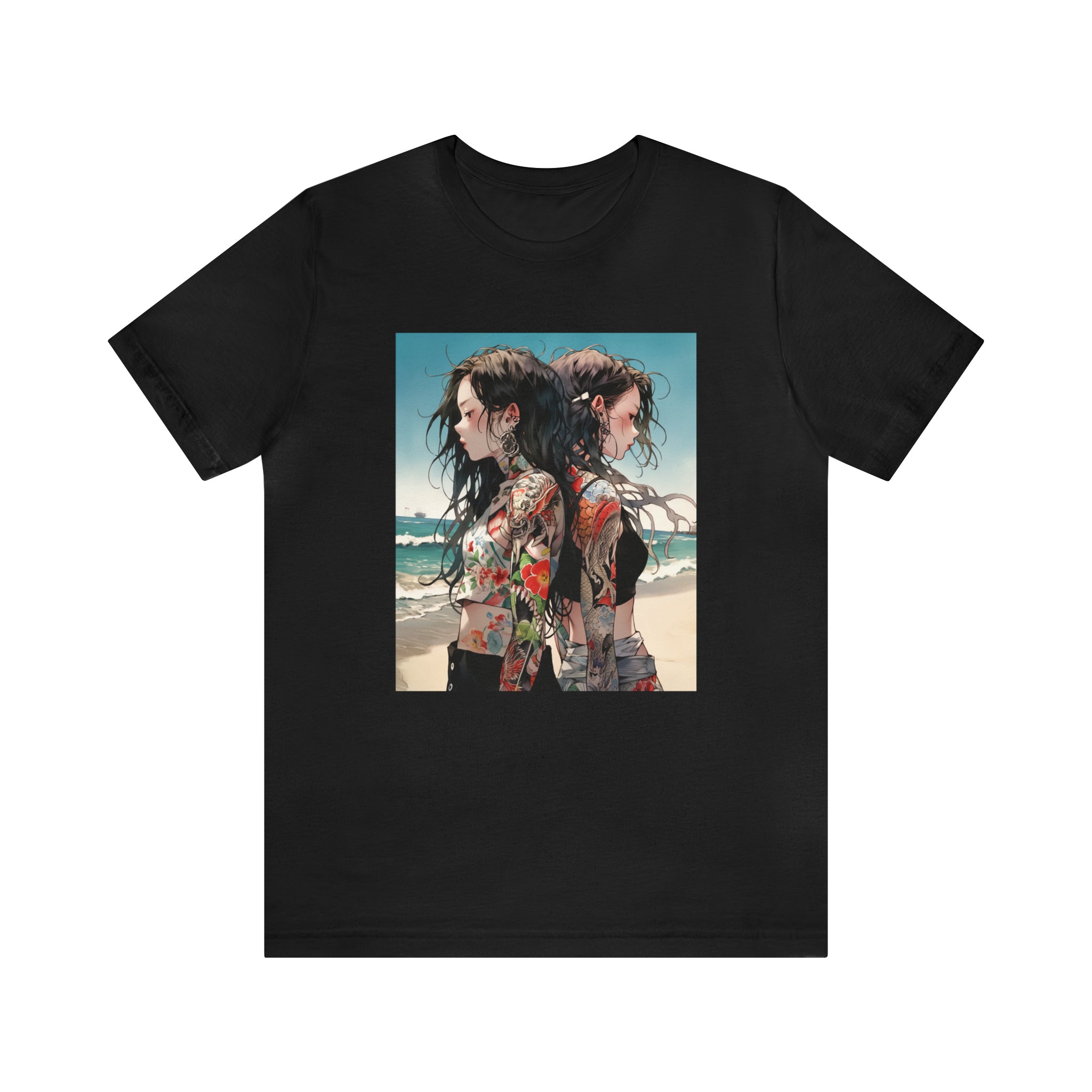 Seoul Beach Vibes Bikini Tattoos Girl Friends Short Sleeve Tee