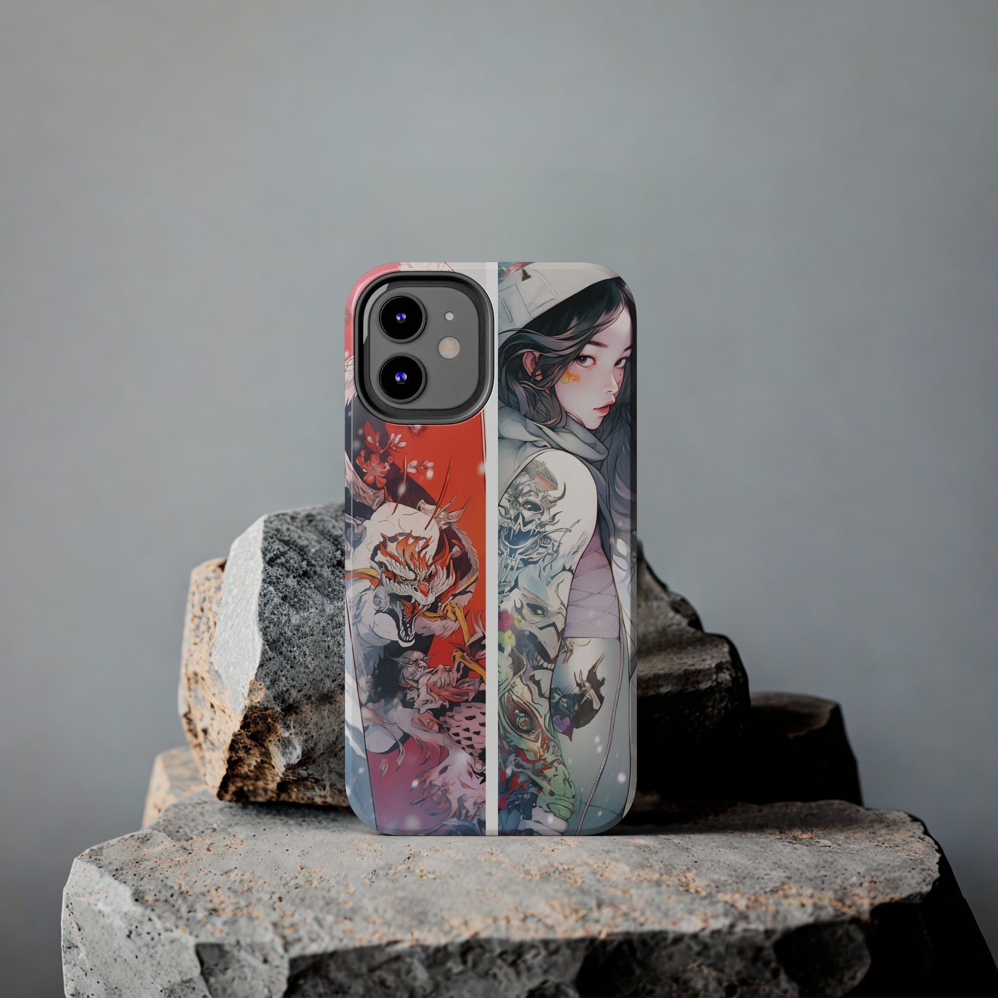 Snowboarding Girl's Odyssey: Impact-Resistant iPhone Case