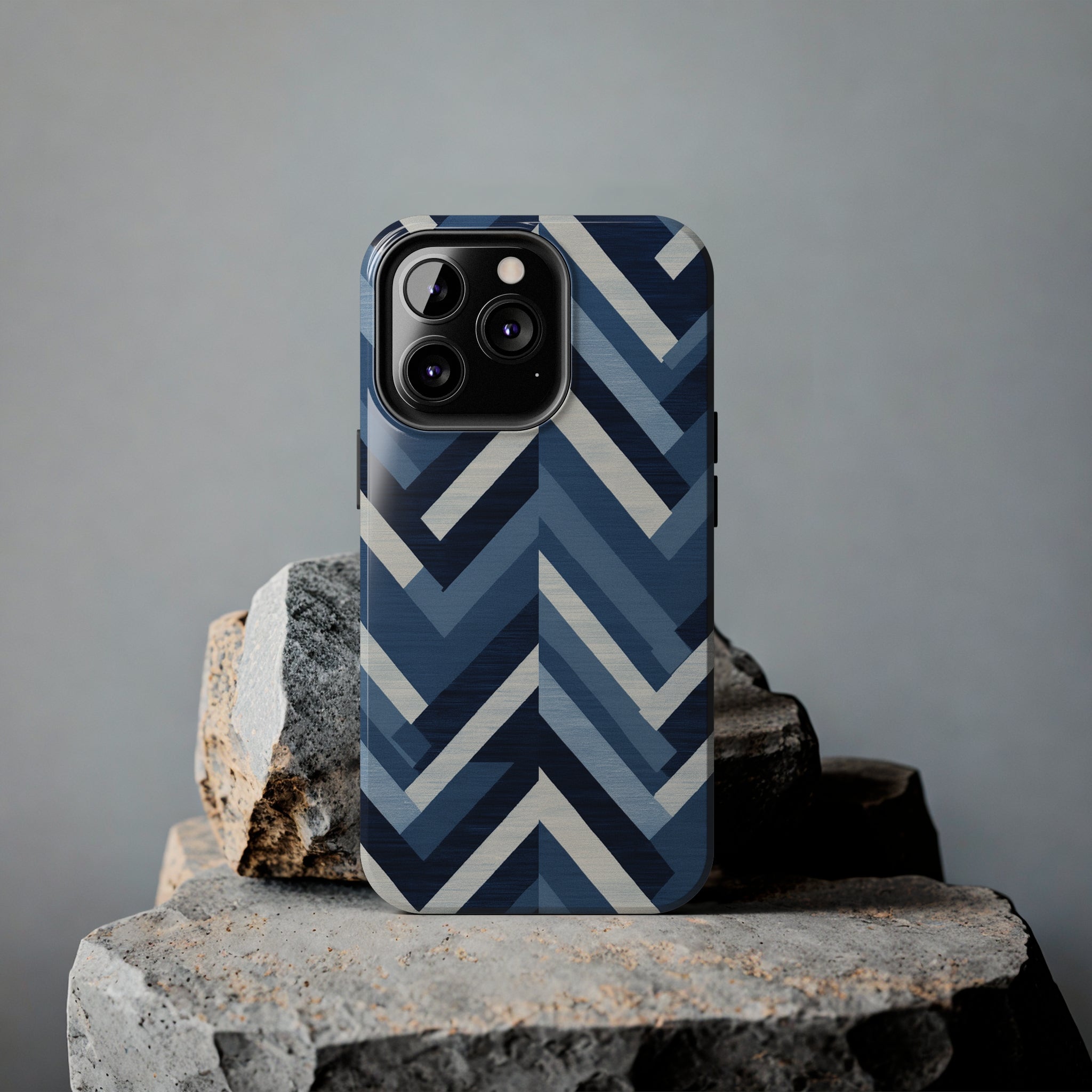 Azure Mosaic: Impact-Resistant iPhone Case