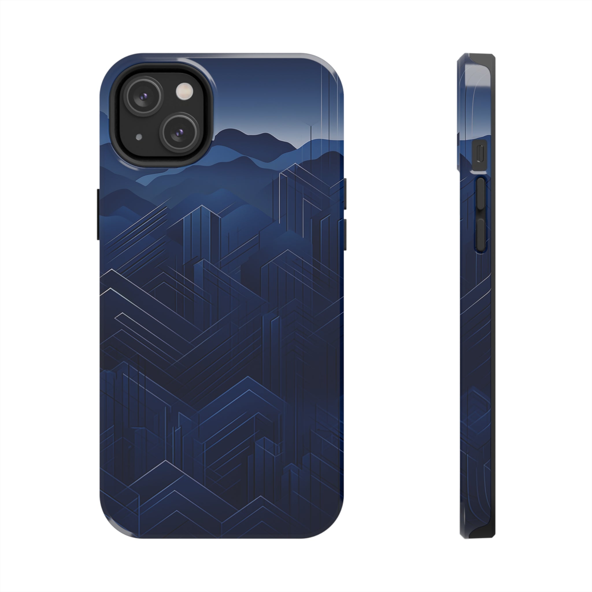 Blue Pixels: Impact-Resistant iPhone Case