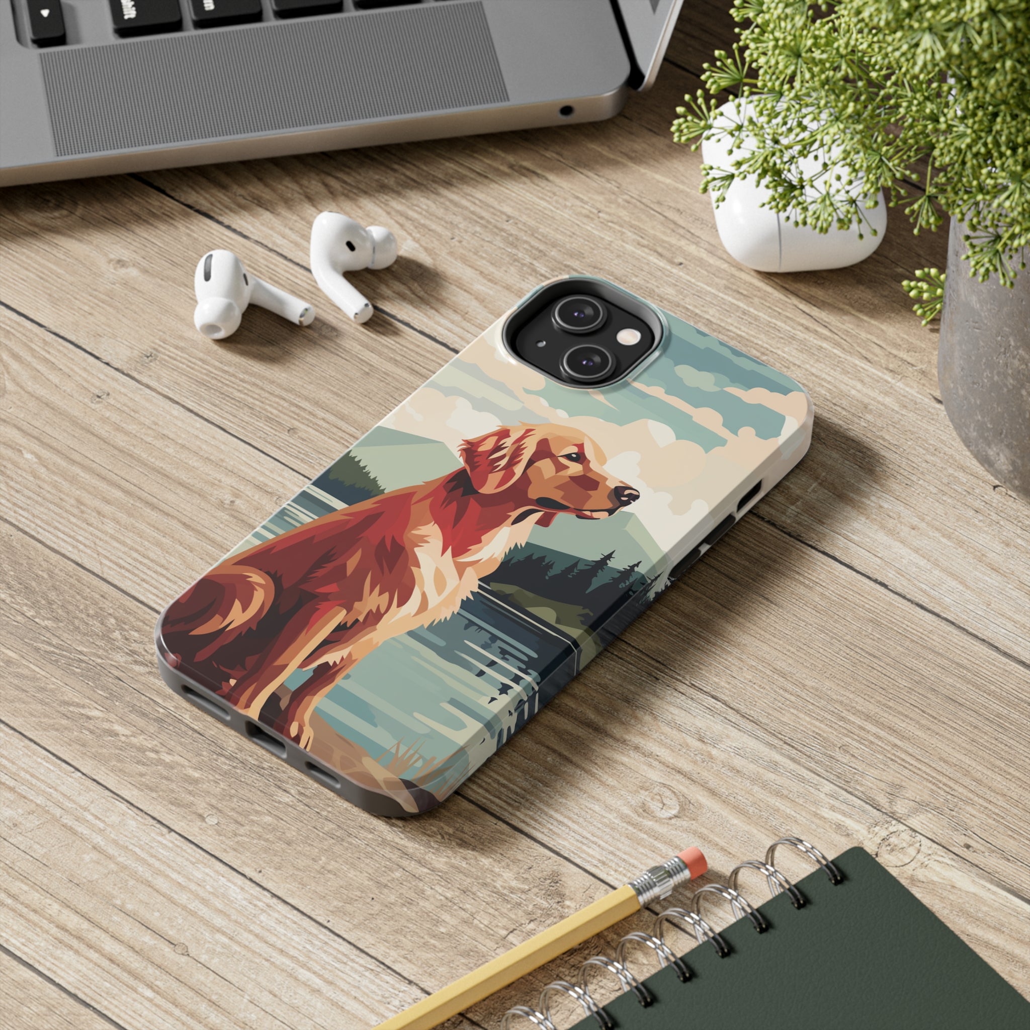 Golden Retriever Love: Impact-Resistant iPhone Case