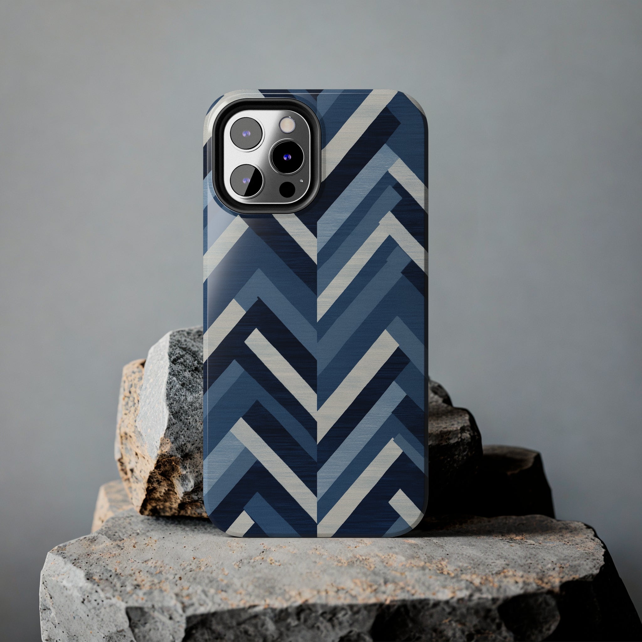 Azure Mosaic: Impact-Resistant iPhone Case