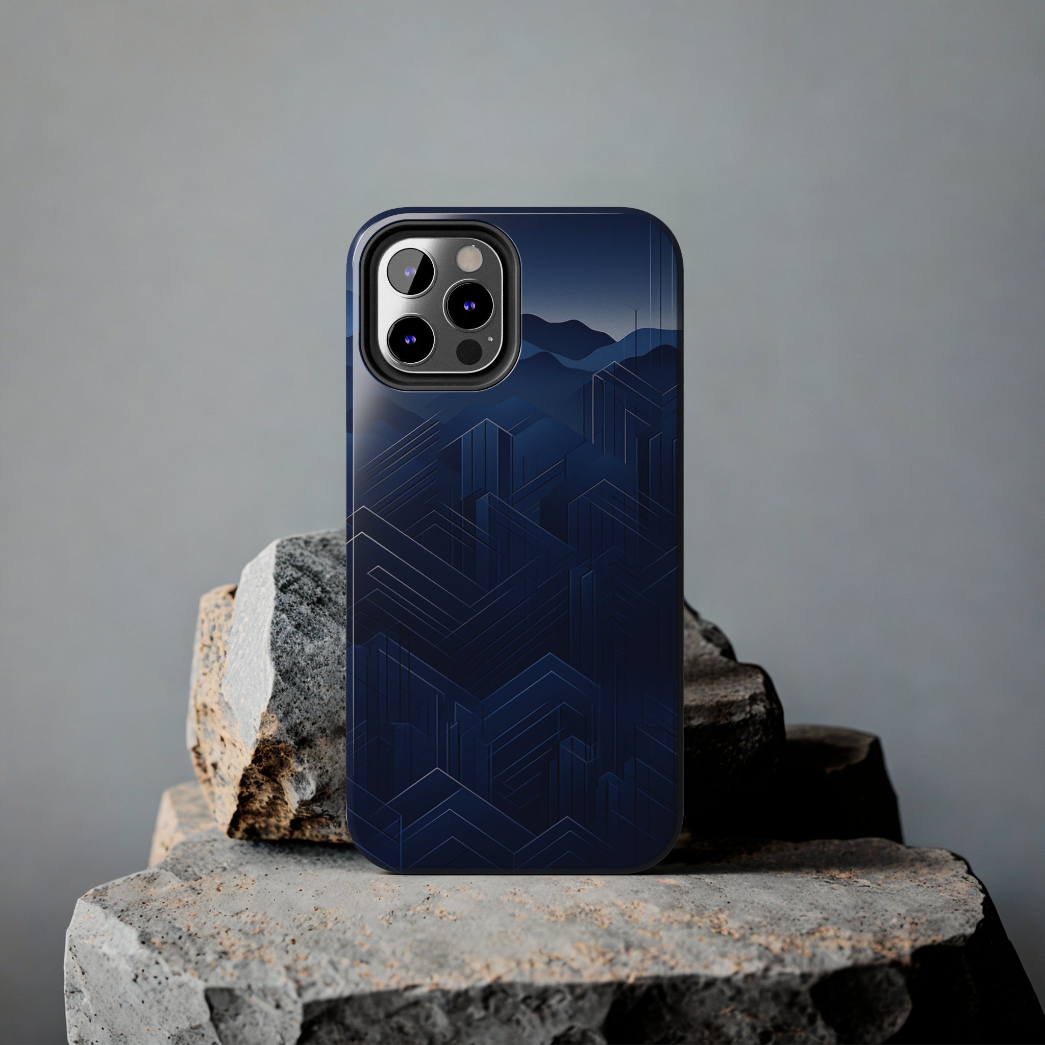 Blue Pixels: Impact-Resistant iPhone Case