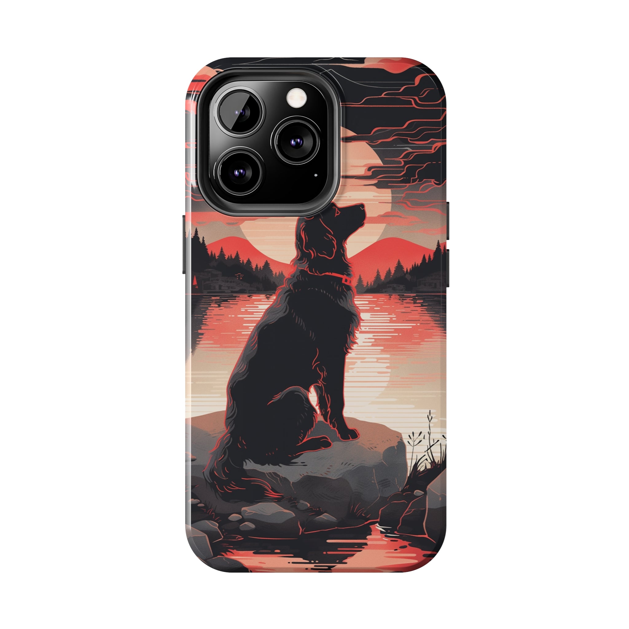 Golden Retriever Love - Dark Mode: Impact-Resistant iPhone Case