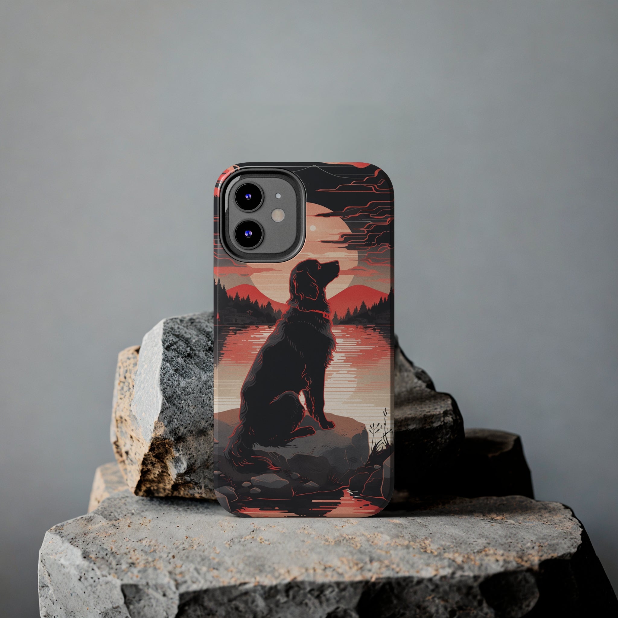 Golden Retriever Love - Dark Mode: Impact-Resistant iPhone Case