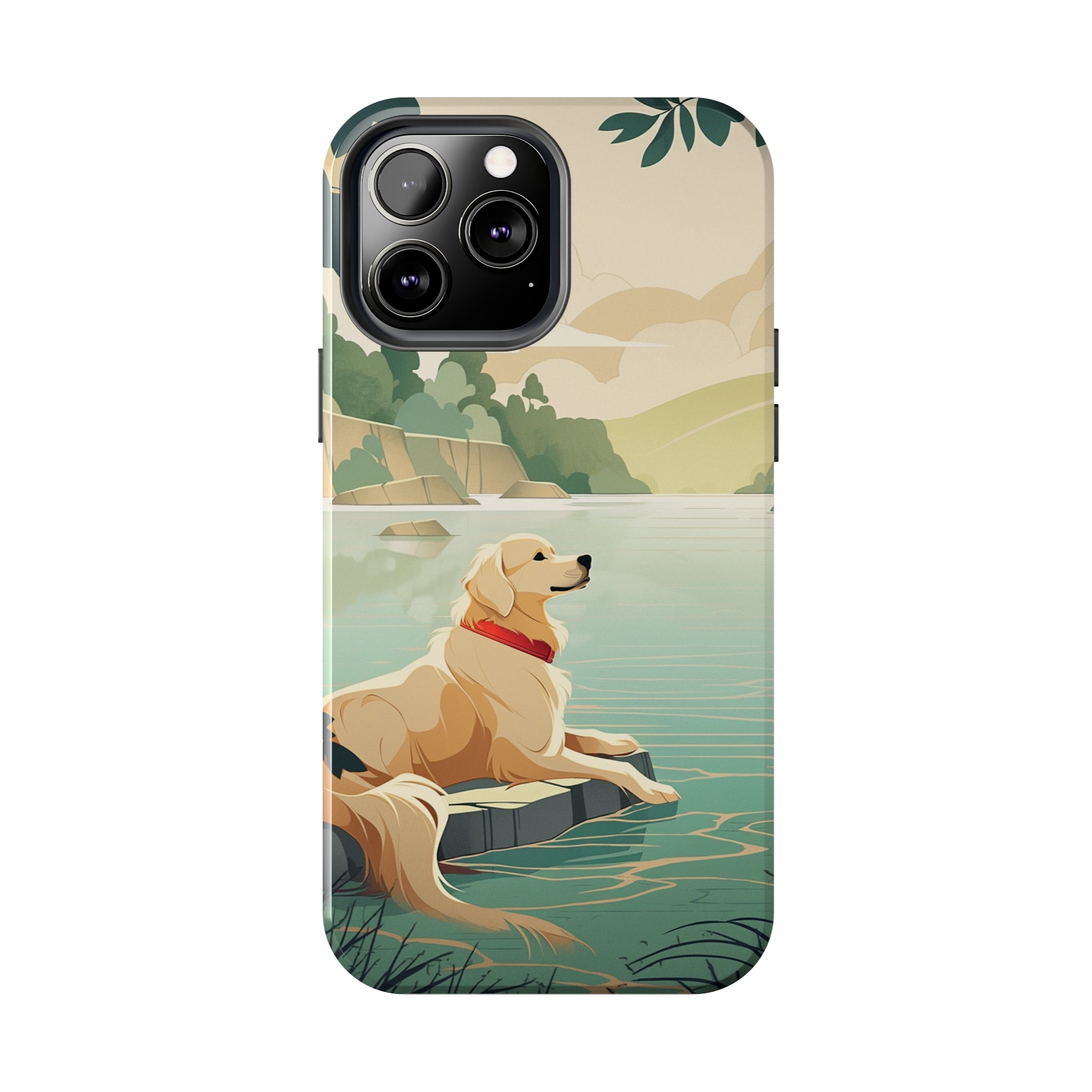 Golden Retriever Love: Impact-Resistant iPhone Case