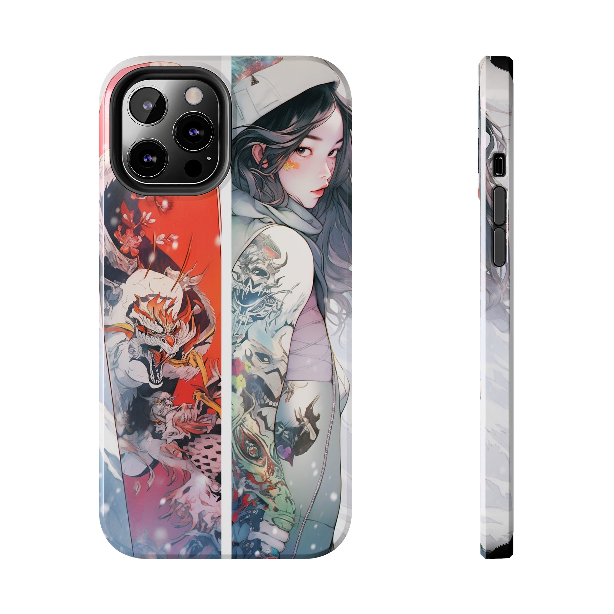 Snowboarding Girl's Odyssey: Impact-Resistant iPhone Case