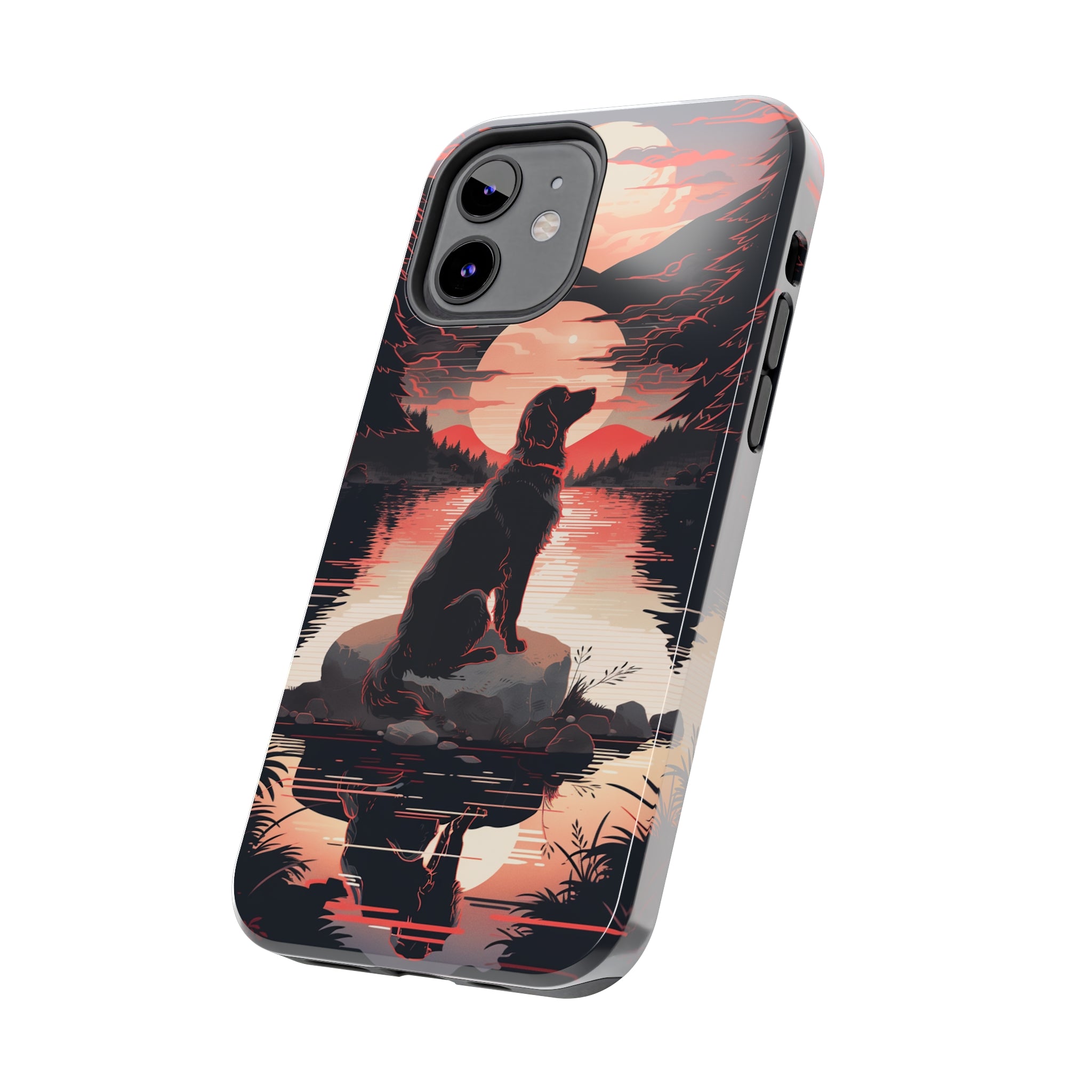 Golden Retriever Love - Dark Mode: Impact-Resistant iPhone Case