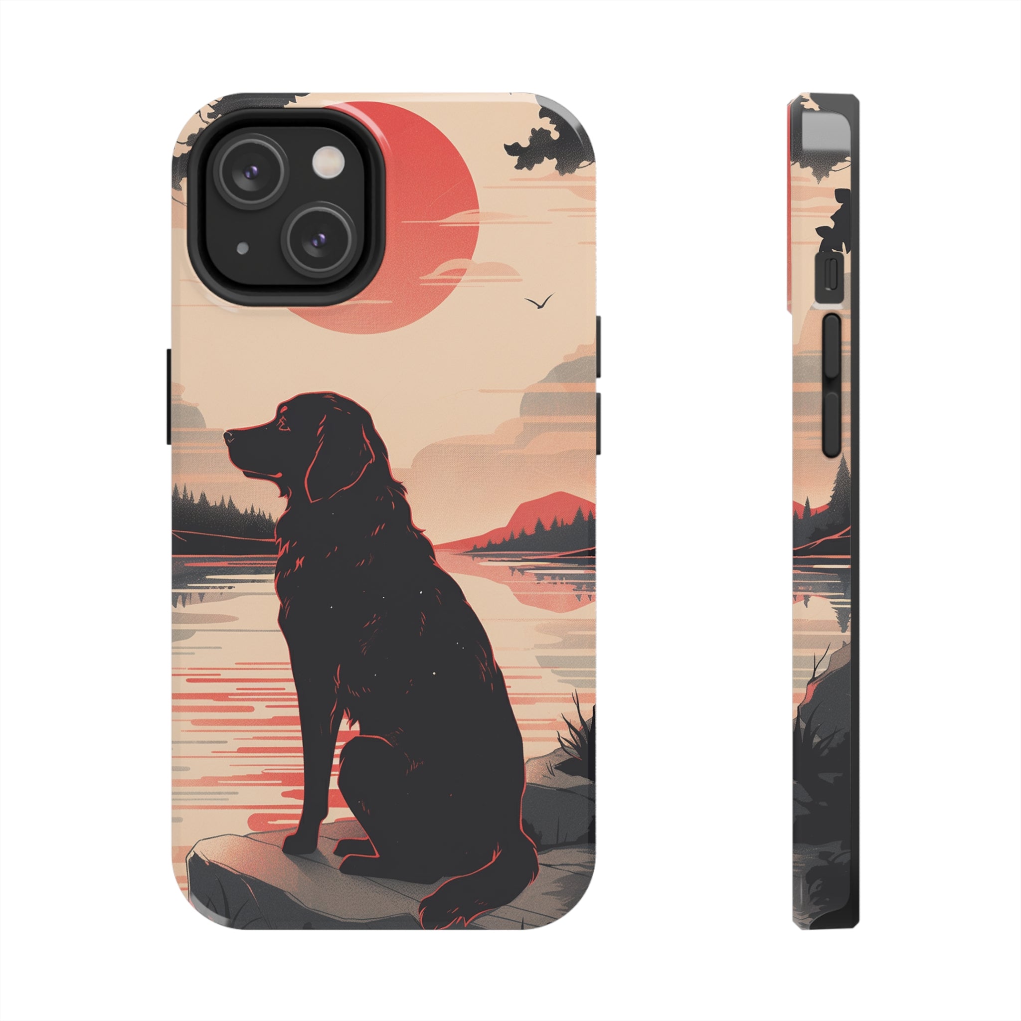 Golden Retriever Love - Dark Mode: Impact-Resistant iPhone Case