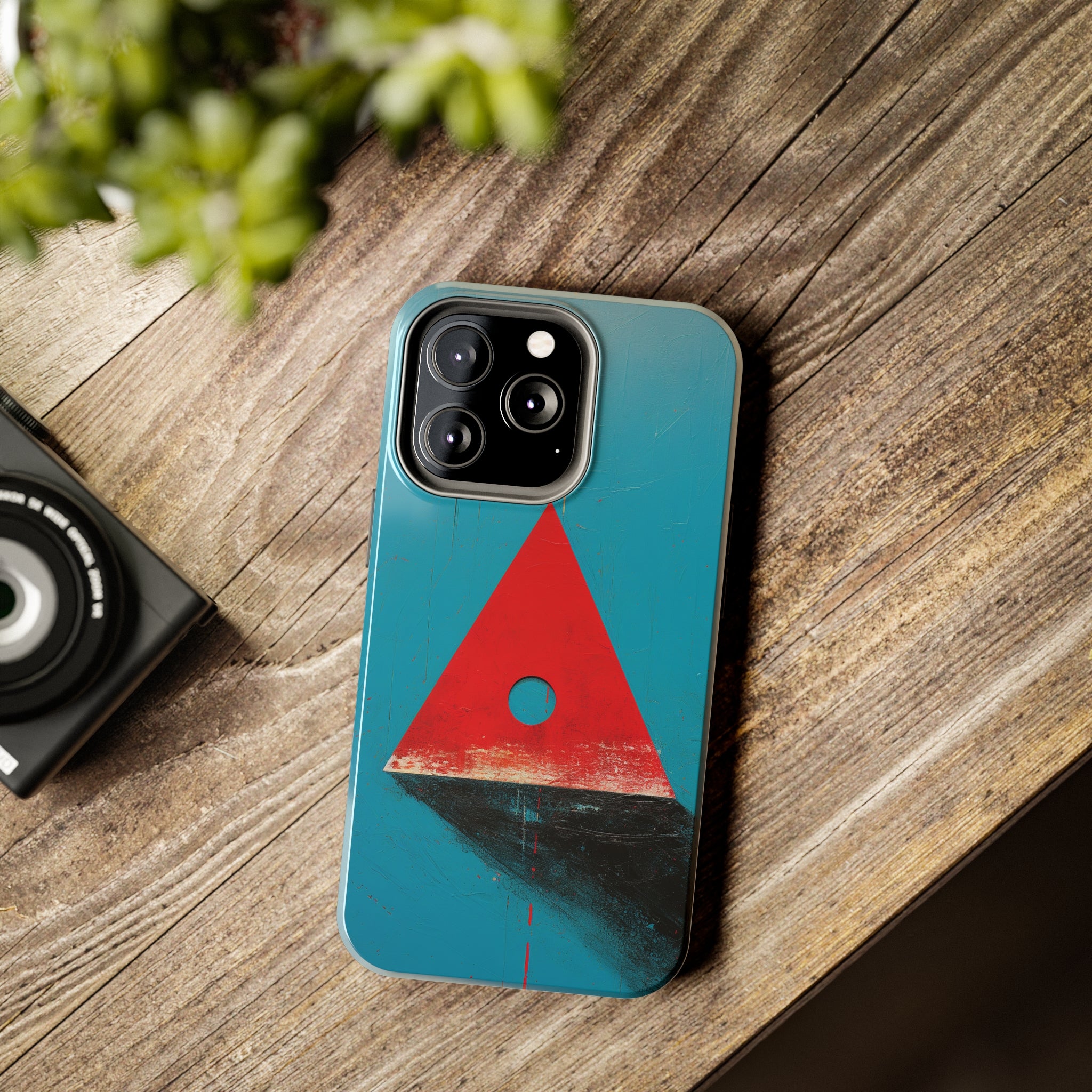 Spooky Red Triangle: Impact-Resistant iPhone Case