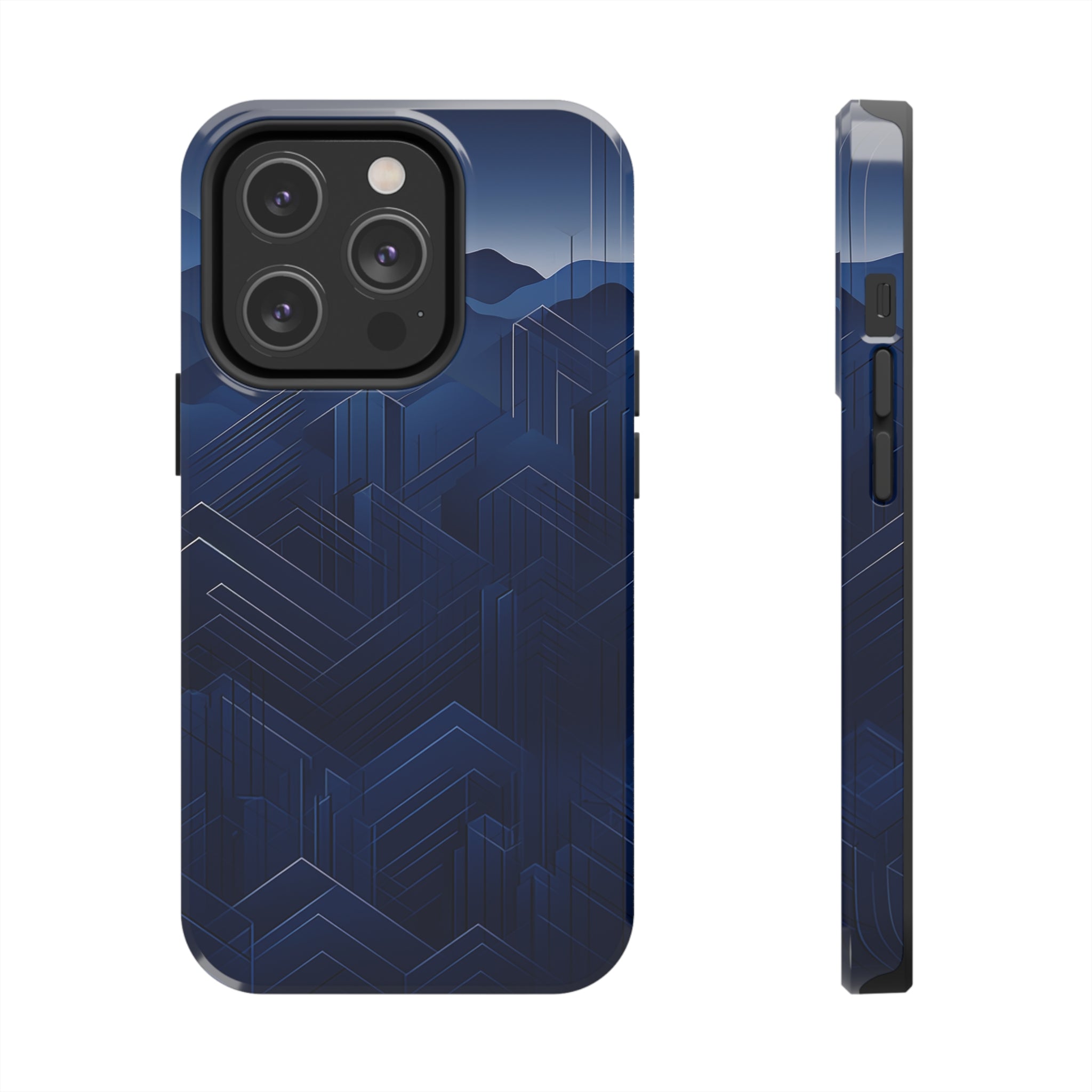 Blue Pixels: Impact-Resistant iPhone Case