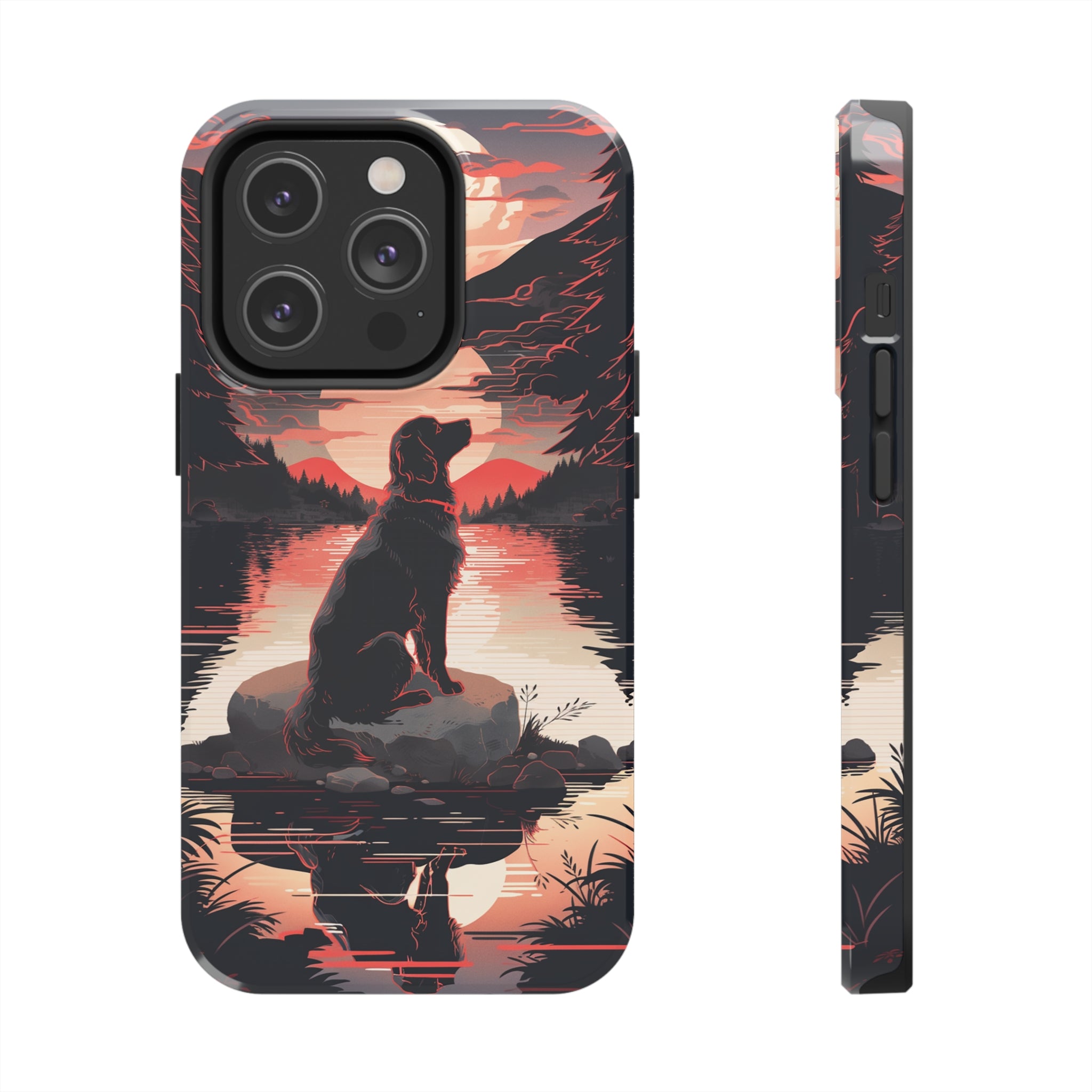 Golden Retriever Love - Dark Mode: Impact-Resistant iPhone Case