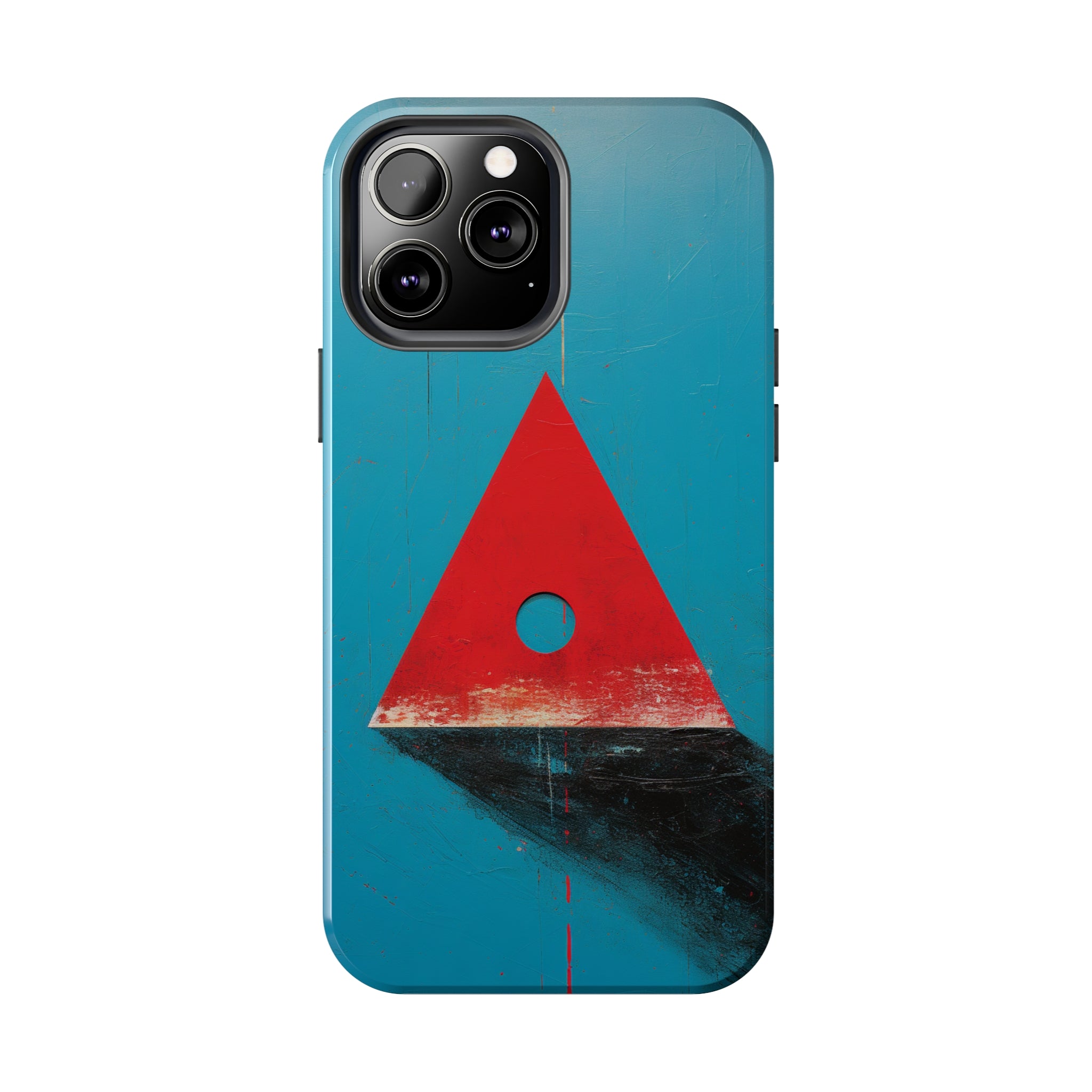 Spooky Red Triangle: Impact-Resistant iPhone Case