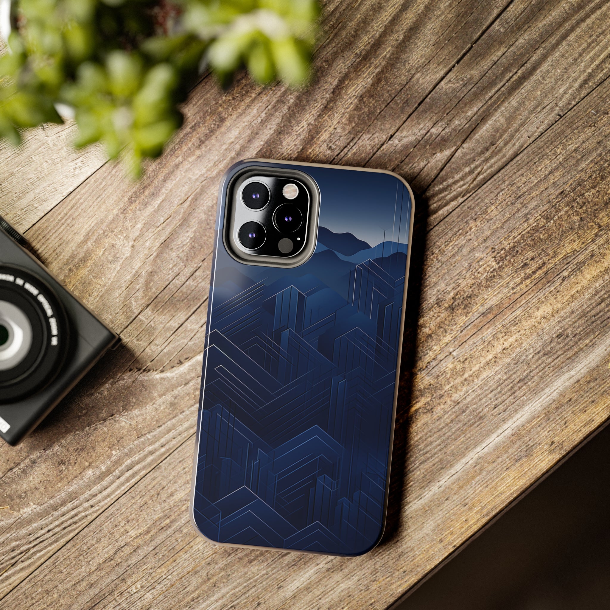 Blue Pixels: Impact-Resistant iPhone Case