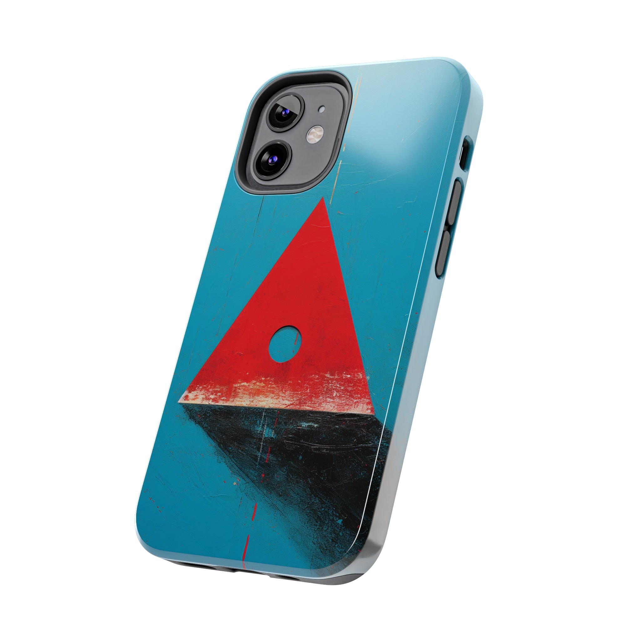 Spooky Red Triangle: Impact-Resistant iPhone Case