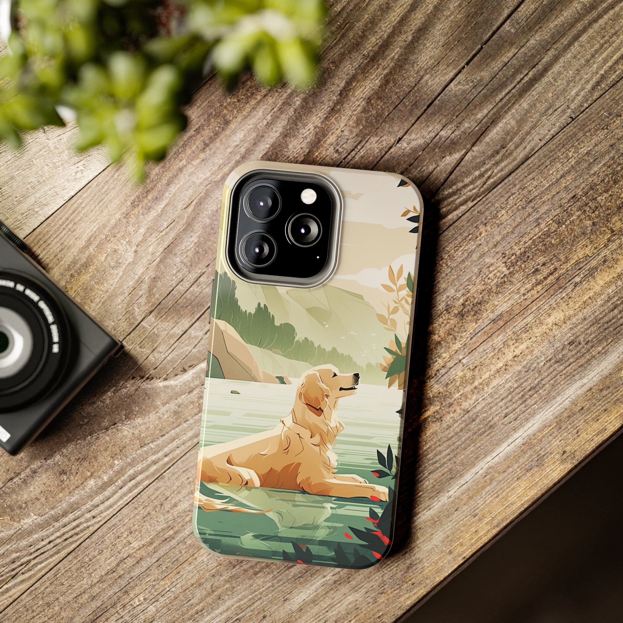 Golden Retriever Love: Impact-Resistant iPhone Case