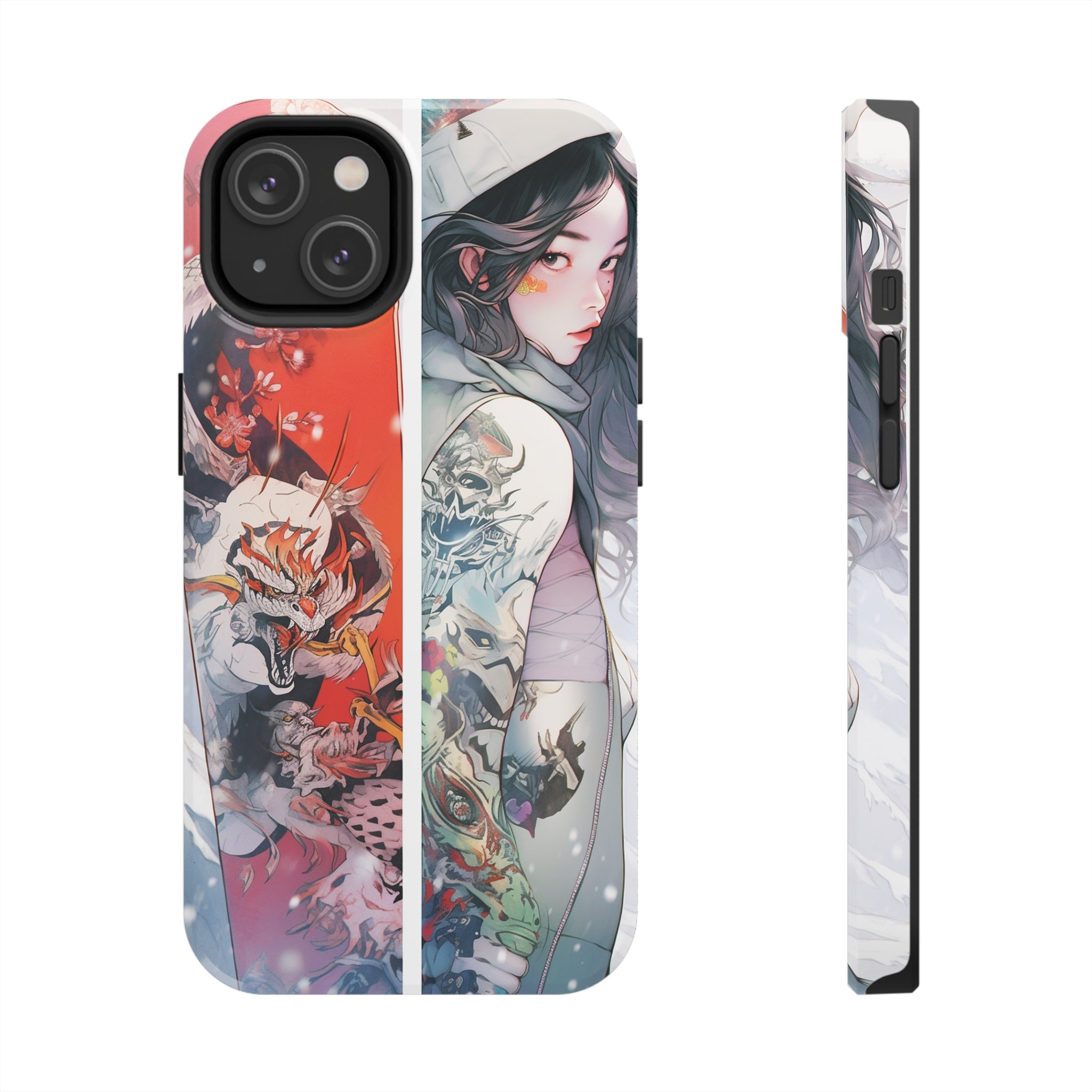 Snowboarding Girl's Odyssey: Impact-Resistant iPhone Case