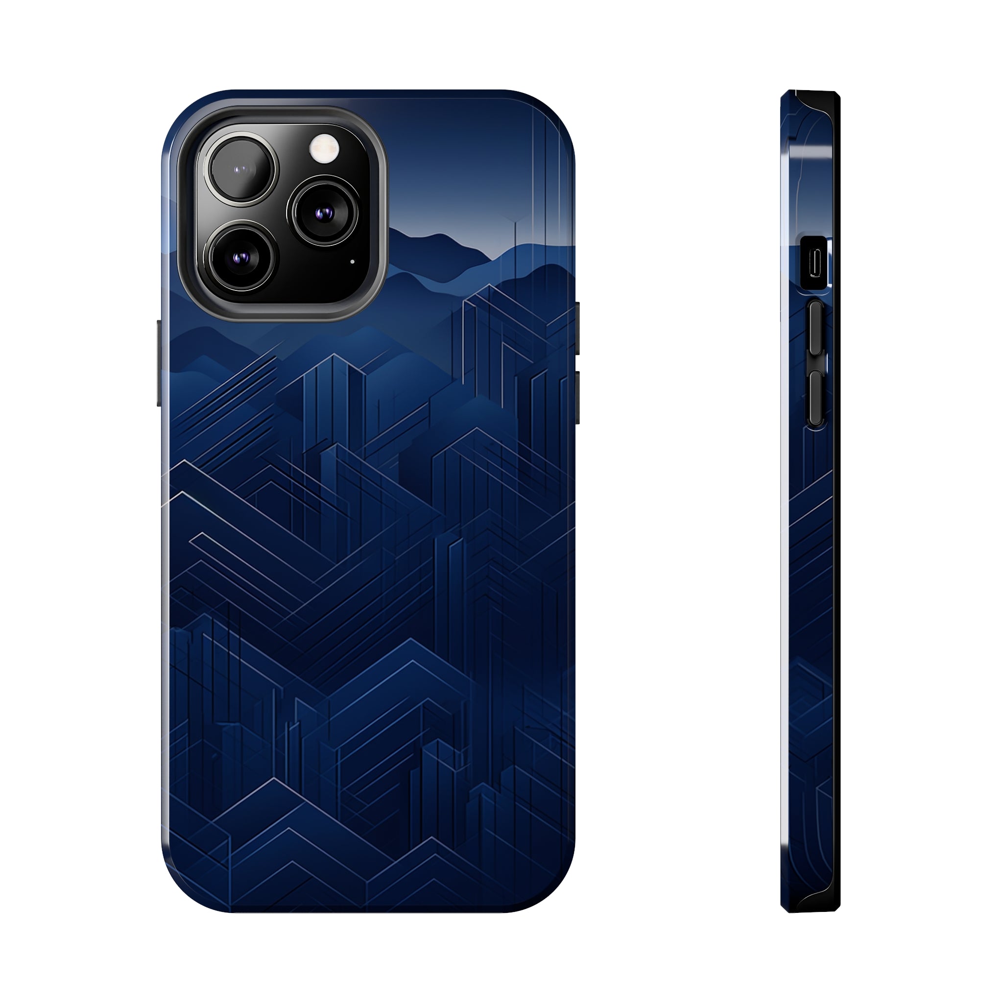 Blue Pixels: Impact-Resistant iPhone Case