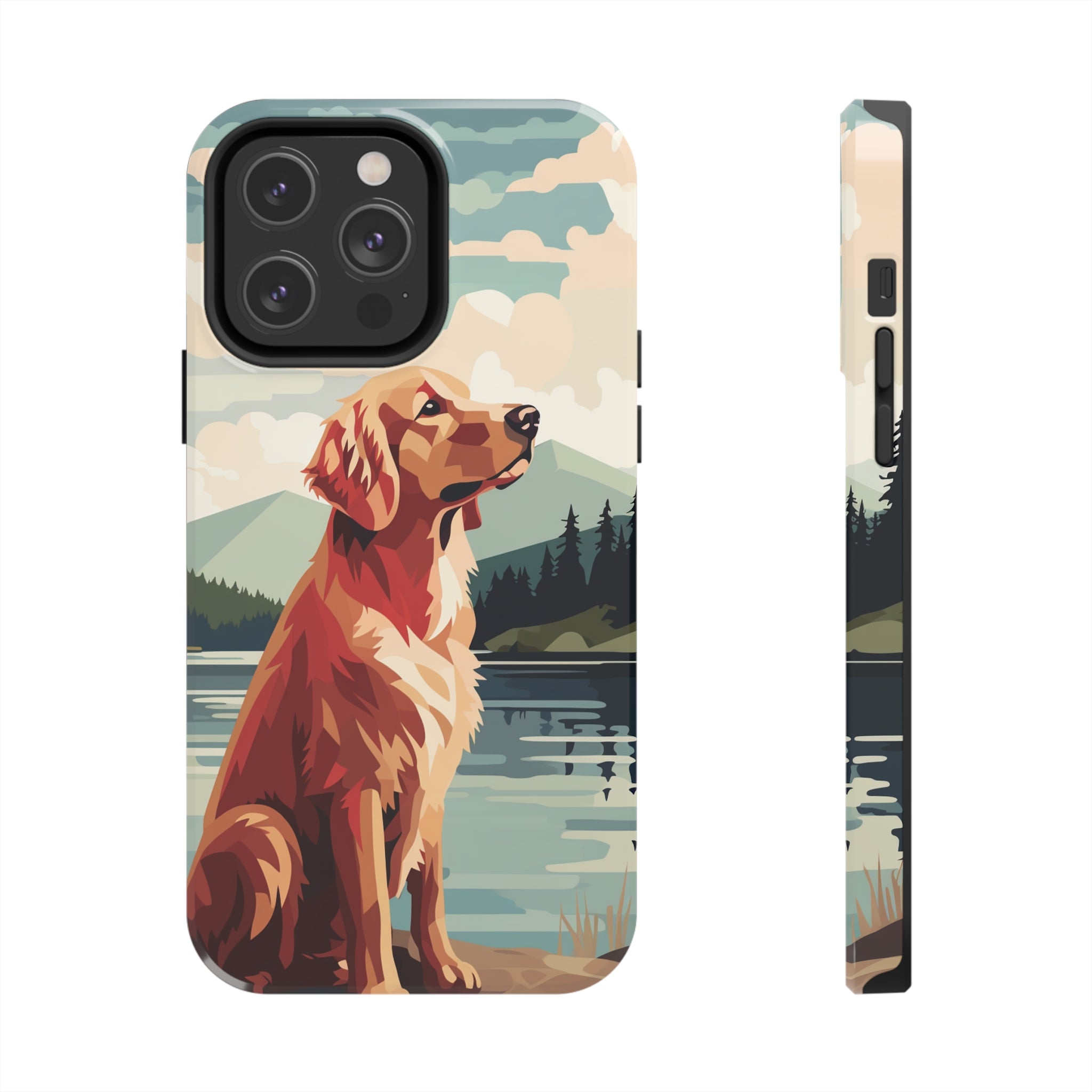 Golden Retriever Love: Impact-Resistant iPhone Case