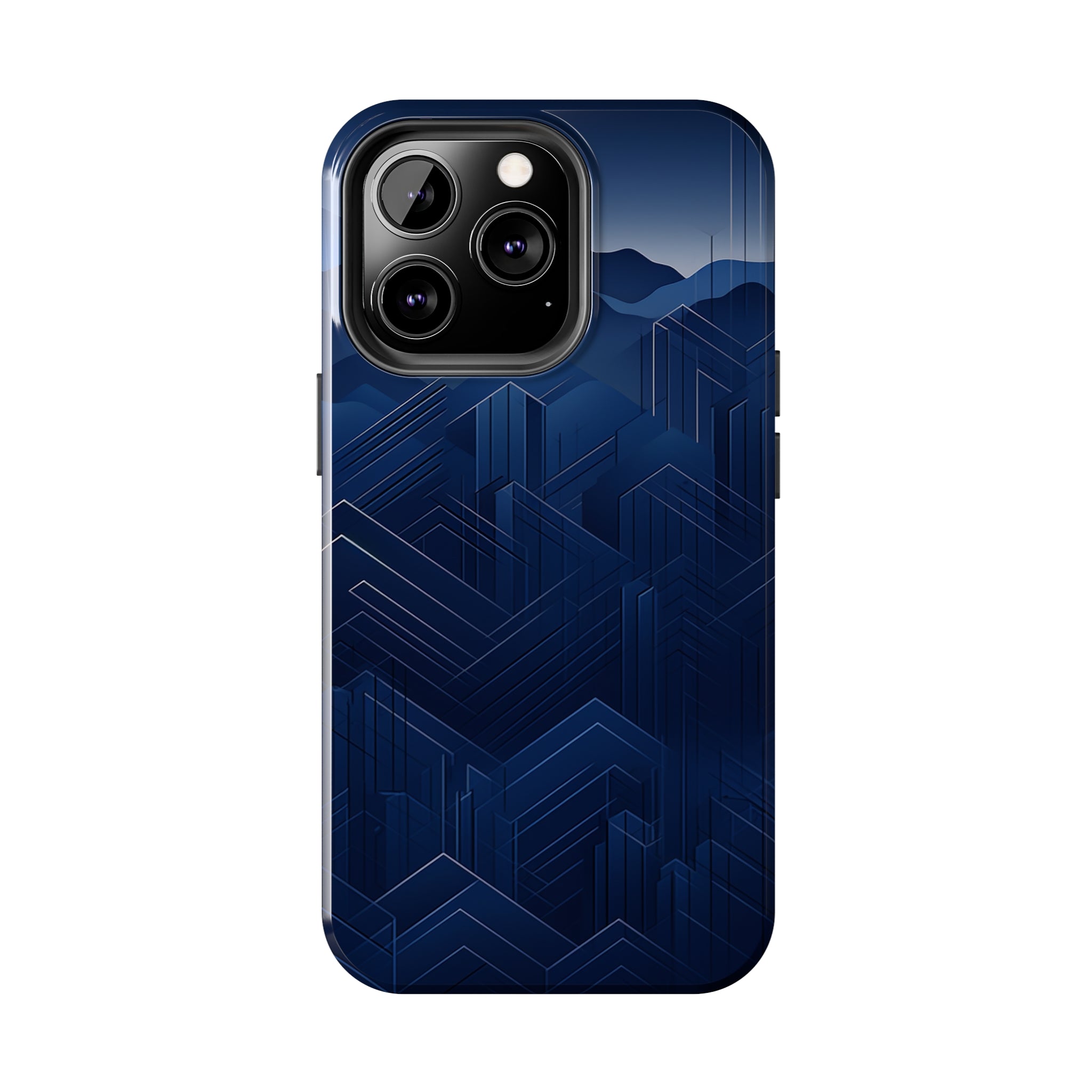 Blue Pixels: Impact-Resistant iPhone Case