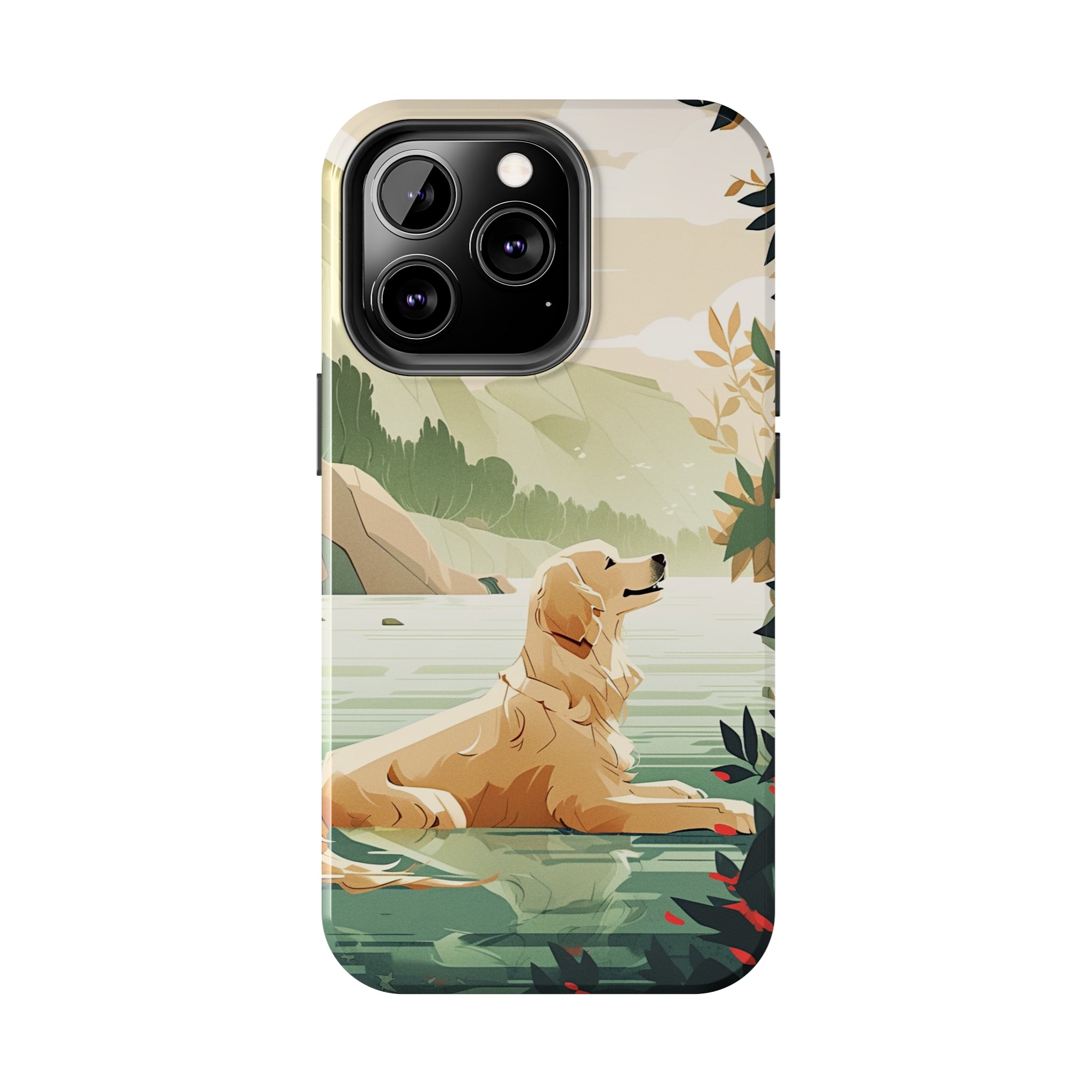 Golden Retriever Love: Impact-Resistant iPhone Case