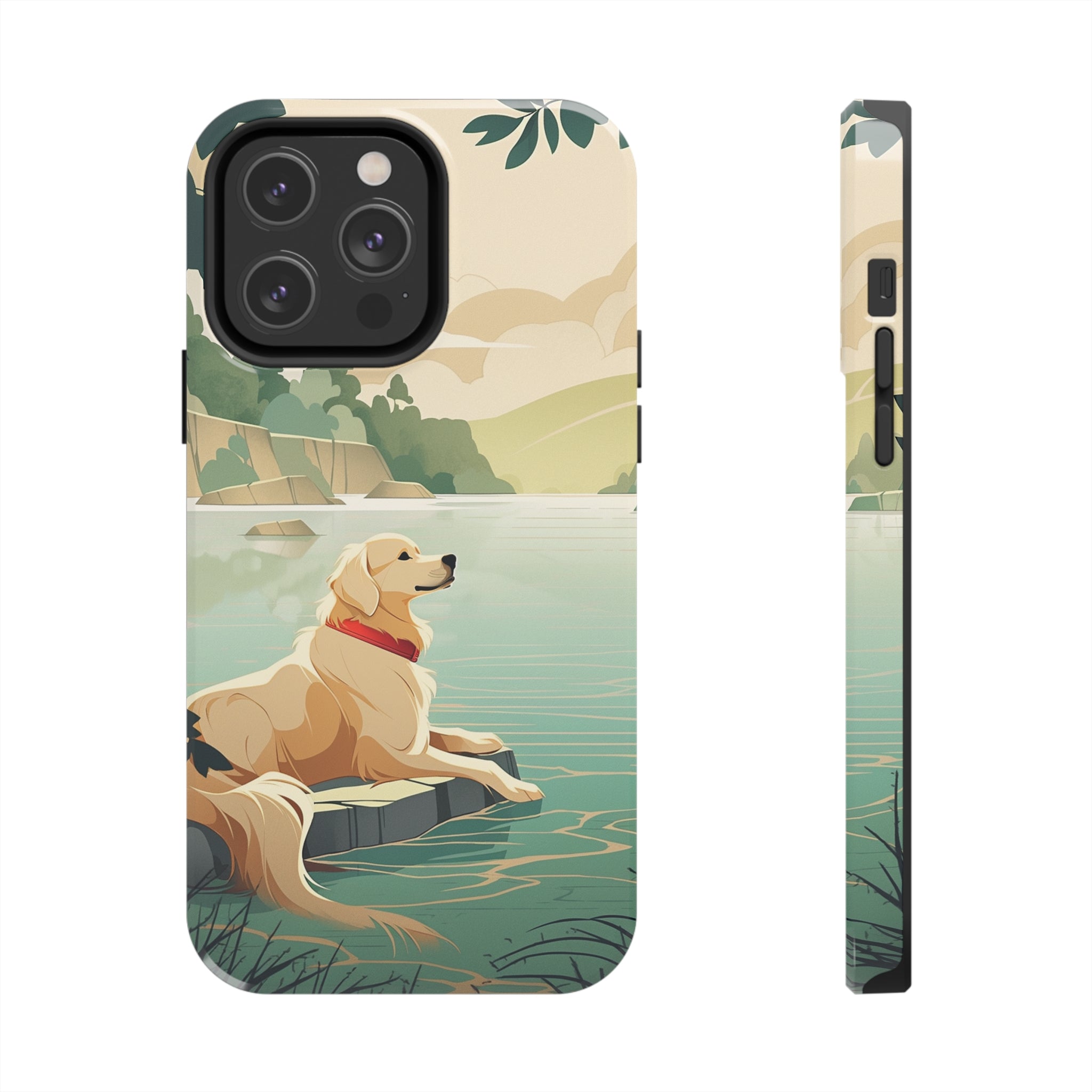 Golden Retriever Love: Impact-Resistant iPhone Case