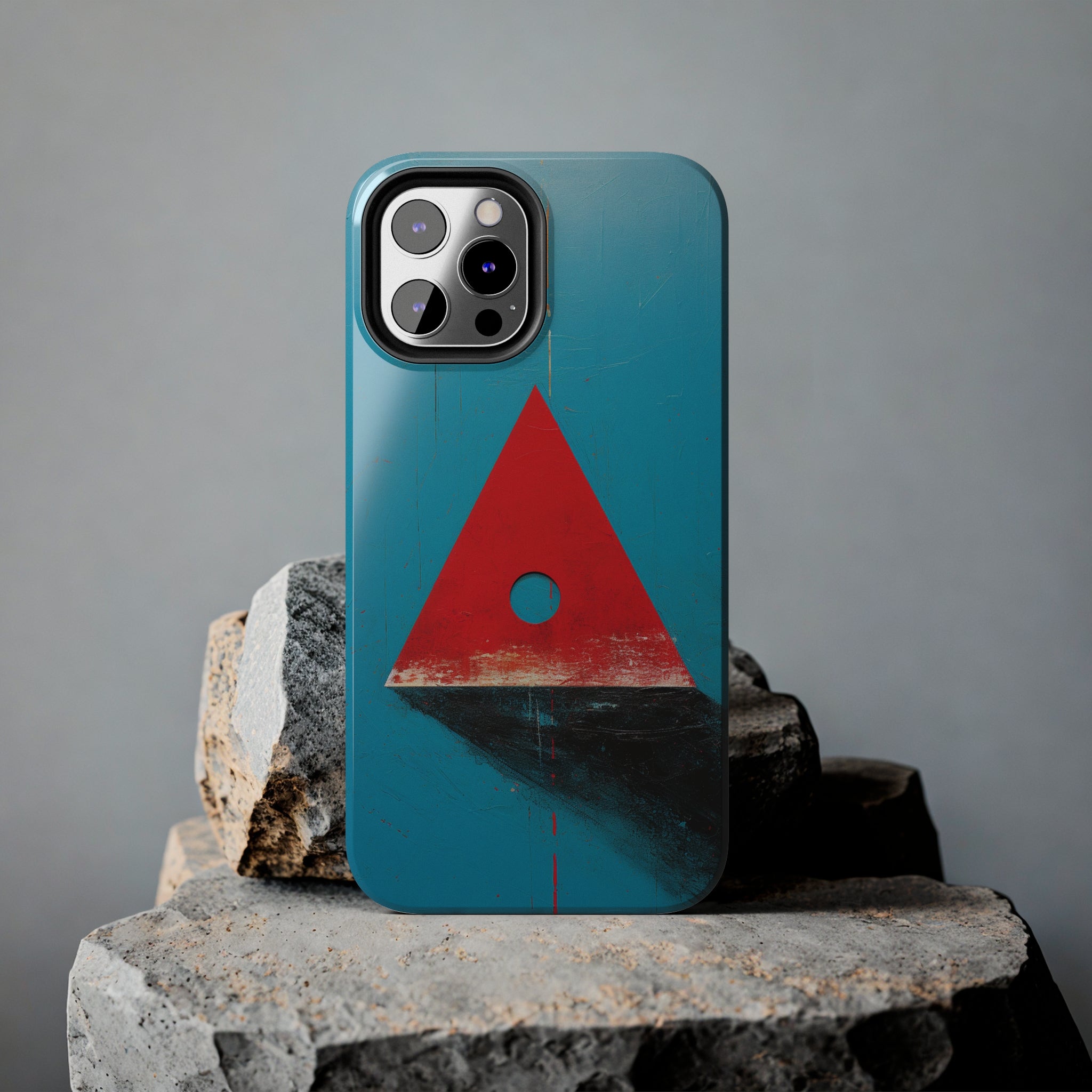 Spooky Red Triangle: Impact-Resistant iPhone Case