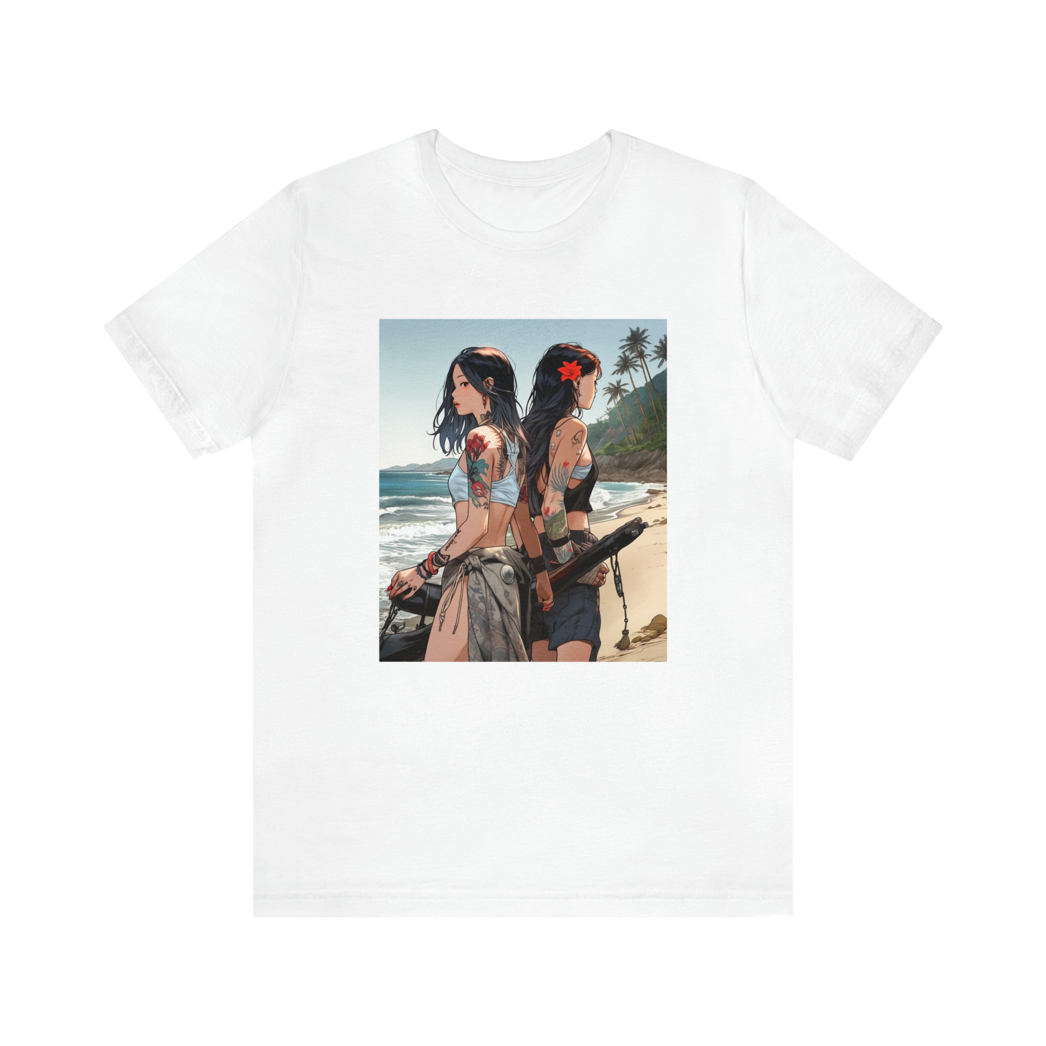 Seoul Beach Vibes Bikini Tattoos Girl Friends Short Sleeve Tee