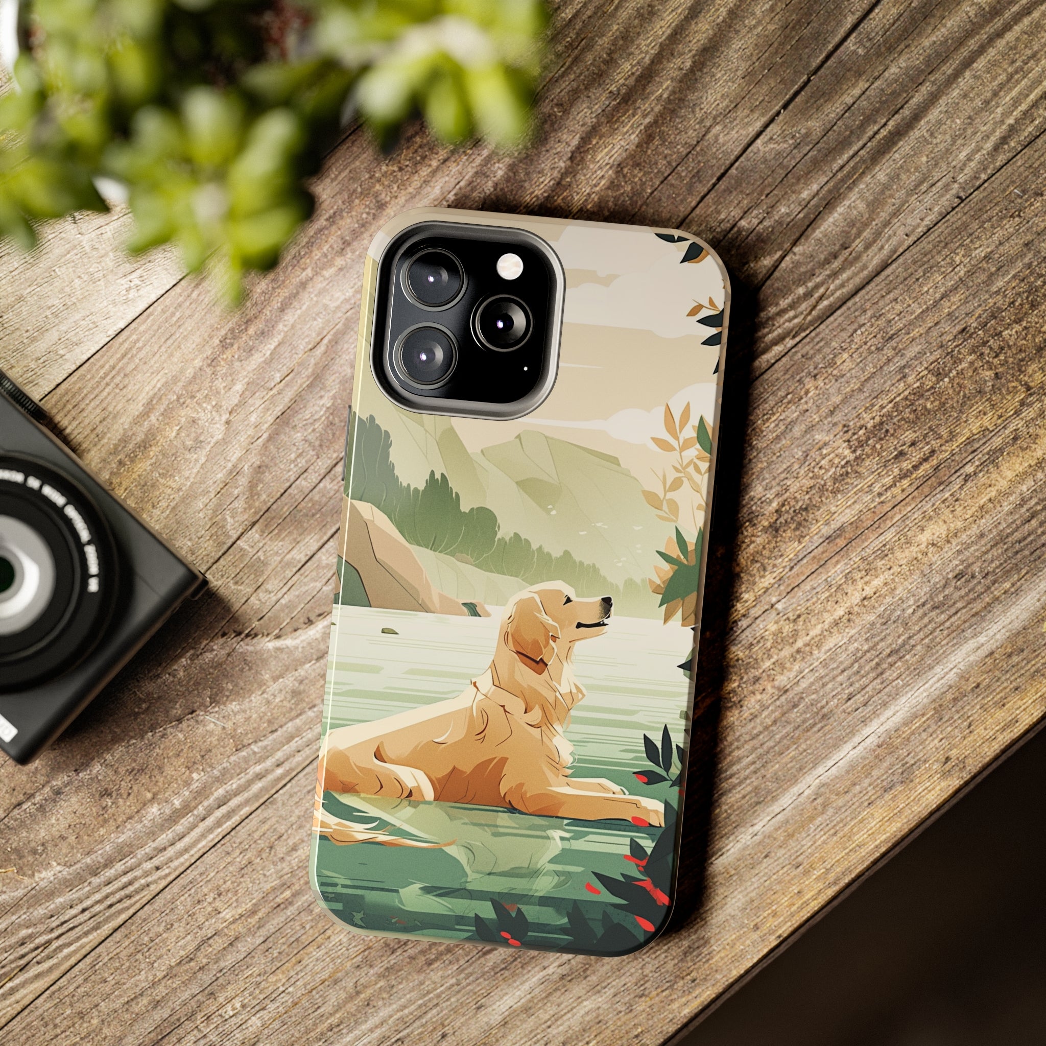 Golden Retriever Love: Impact-Resistant iPhone Case