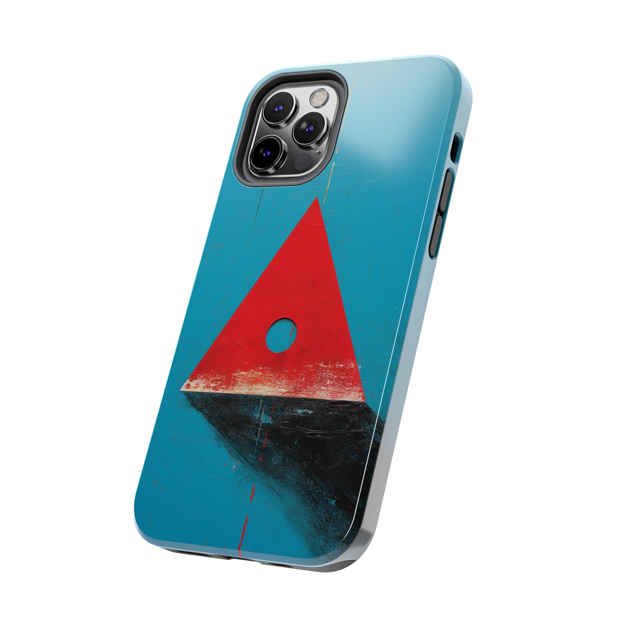 Spooky Red Triangle: Impact-Resistant iPhone Case