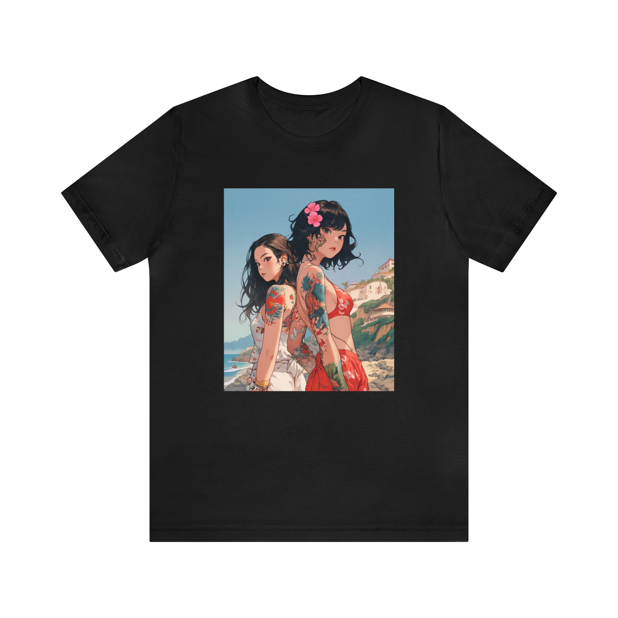 Seoul Beach Vibes Bikini Tattoos Girl Friends Short Sleeve Tee