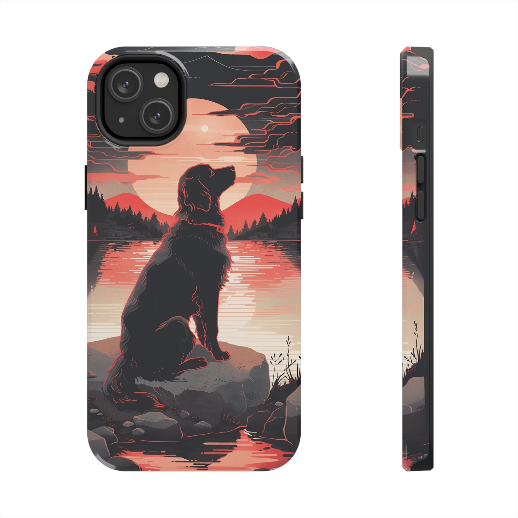 Golden Retriever Love - Dark Mode: Impact-Resistant iPhone Case