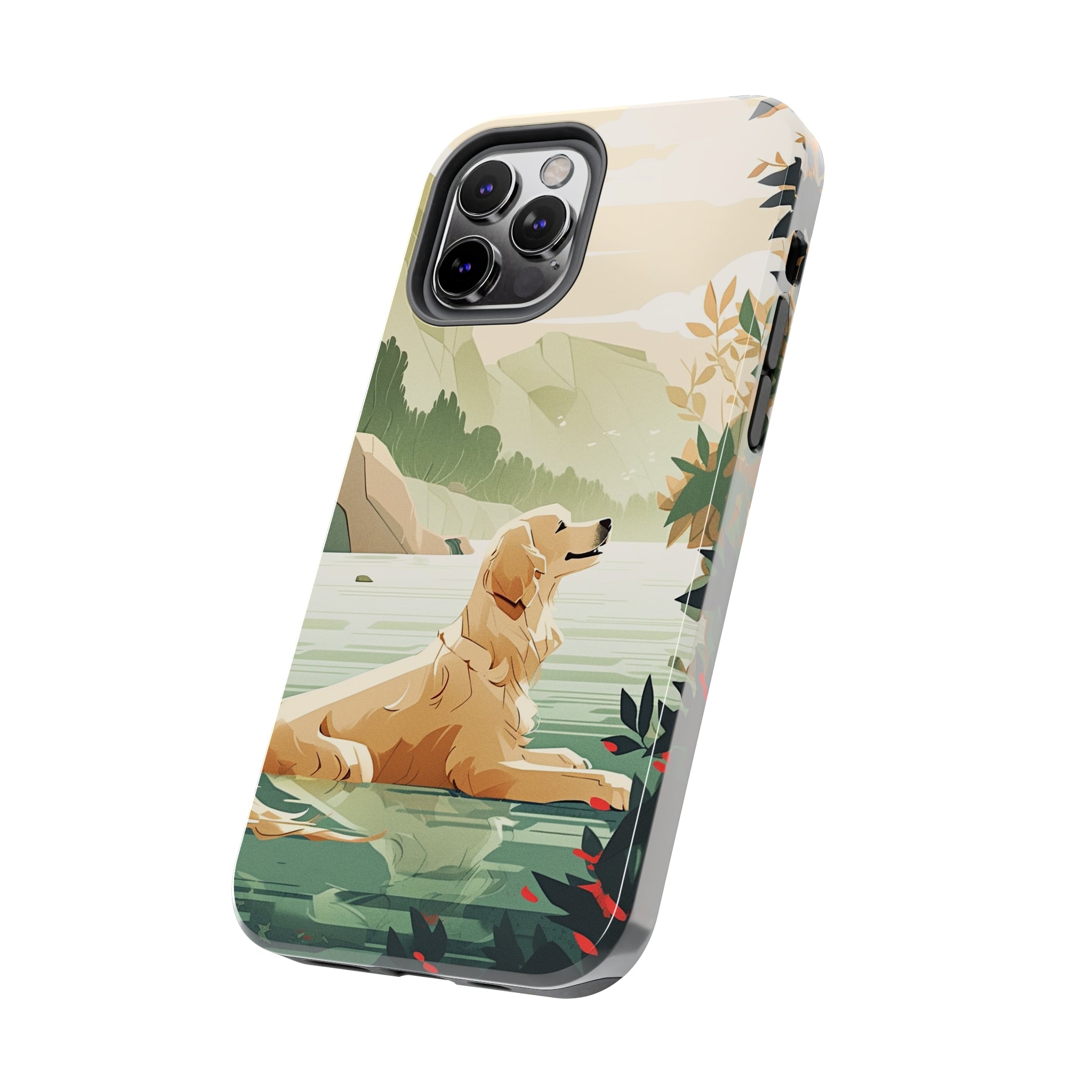 Golden Retriever Love: Impact-Resistant iPhone Case