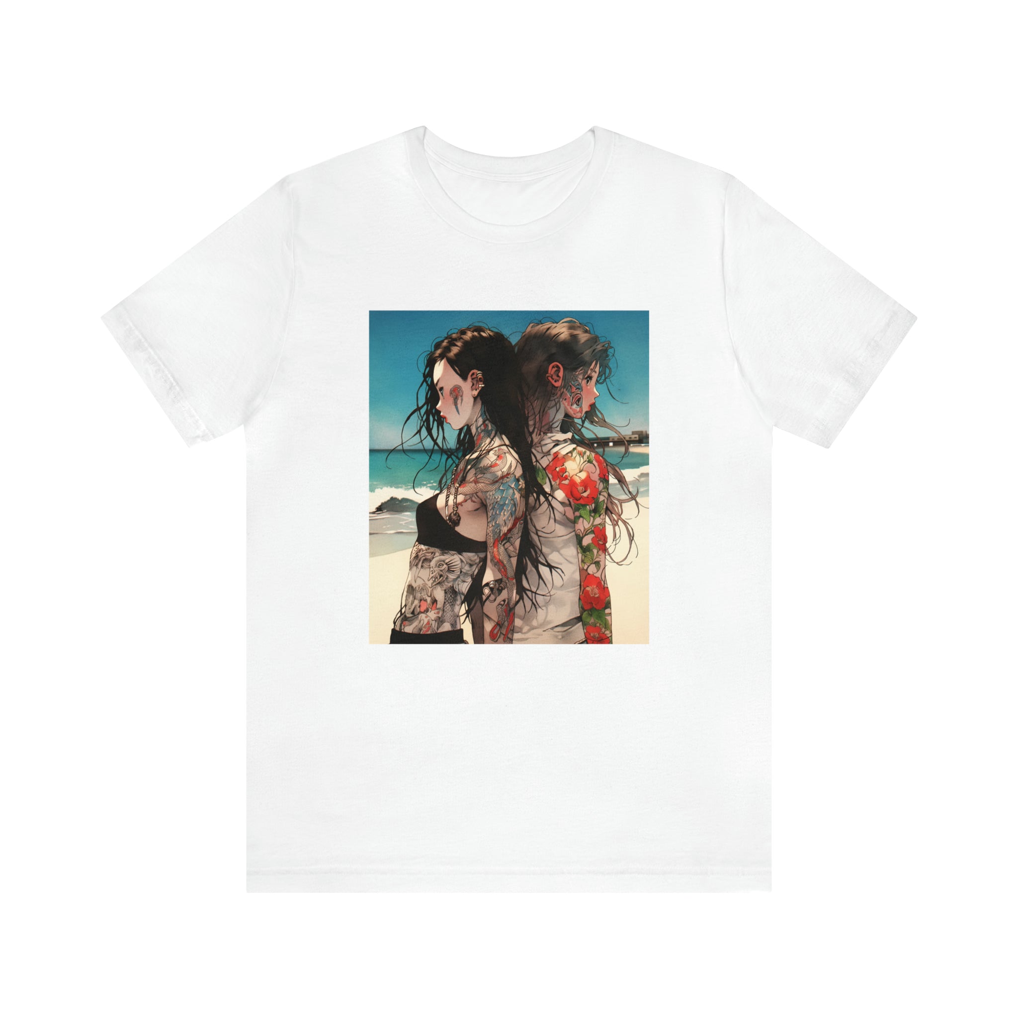 Seoul Beach Vibes Bikini Tattoos Girl Friends Short Sleeve Tee