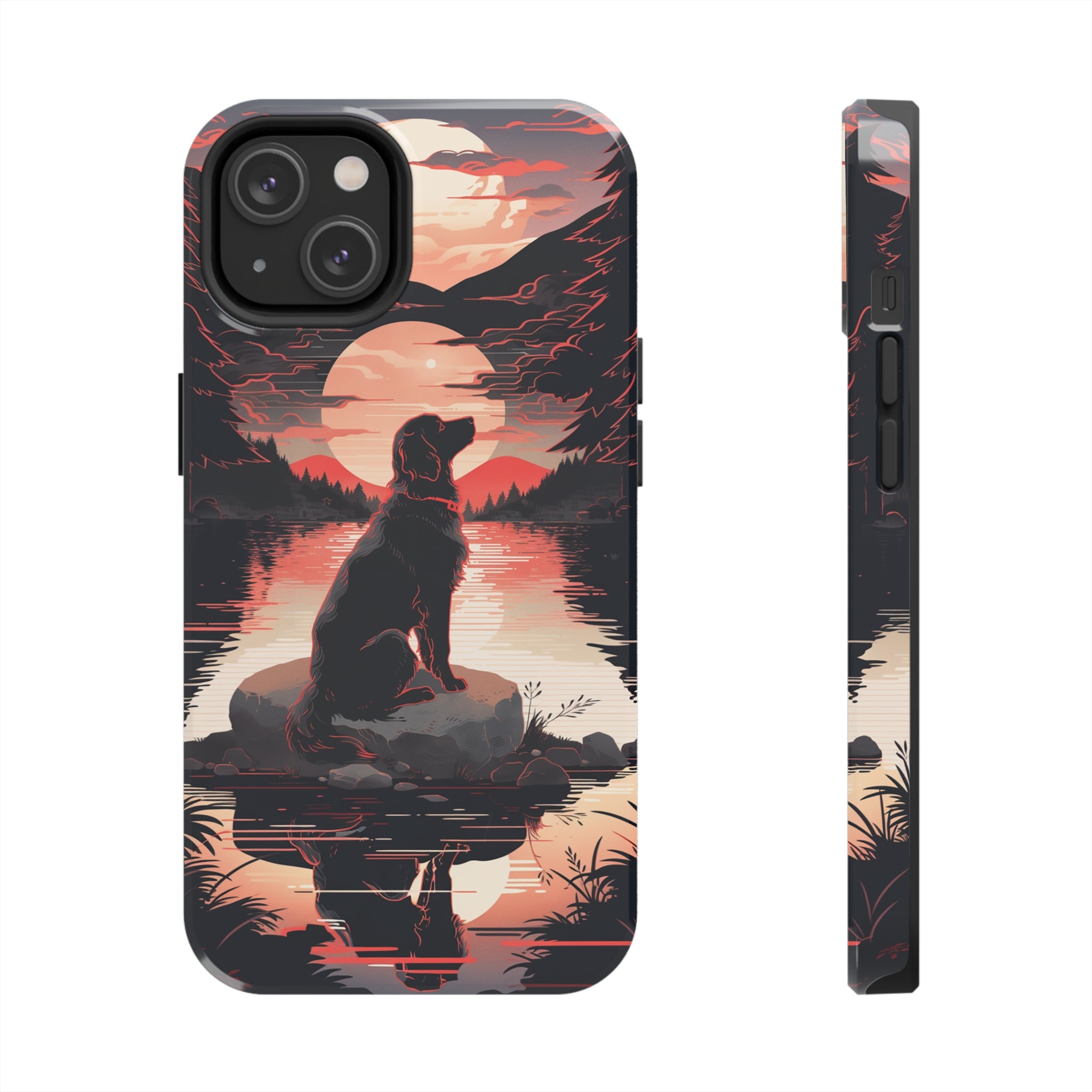 Golden Retriever Love - Dark Mode: Impact-Resistant iPhone Case