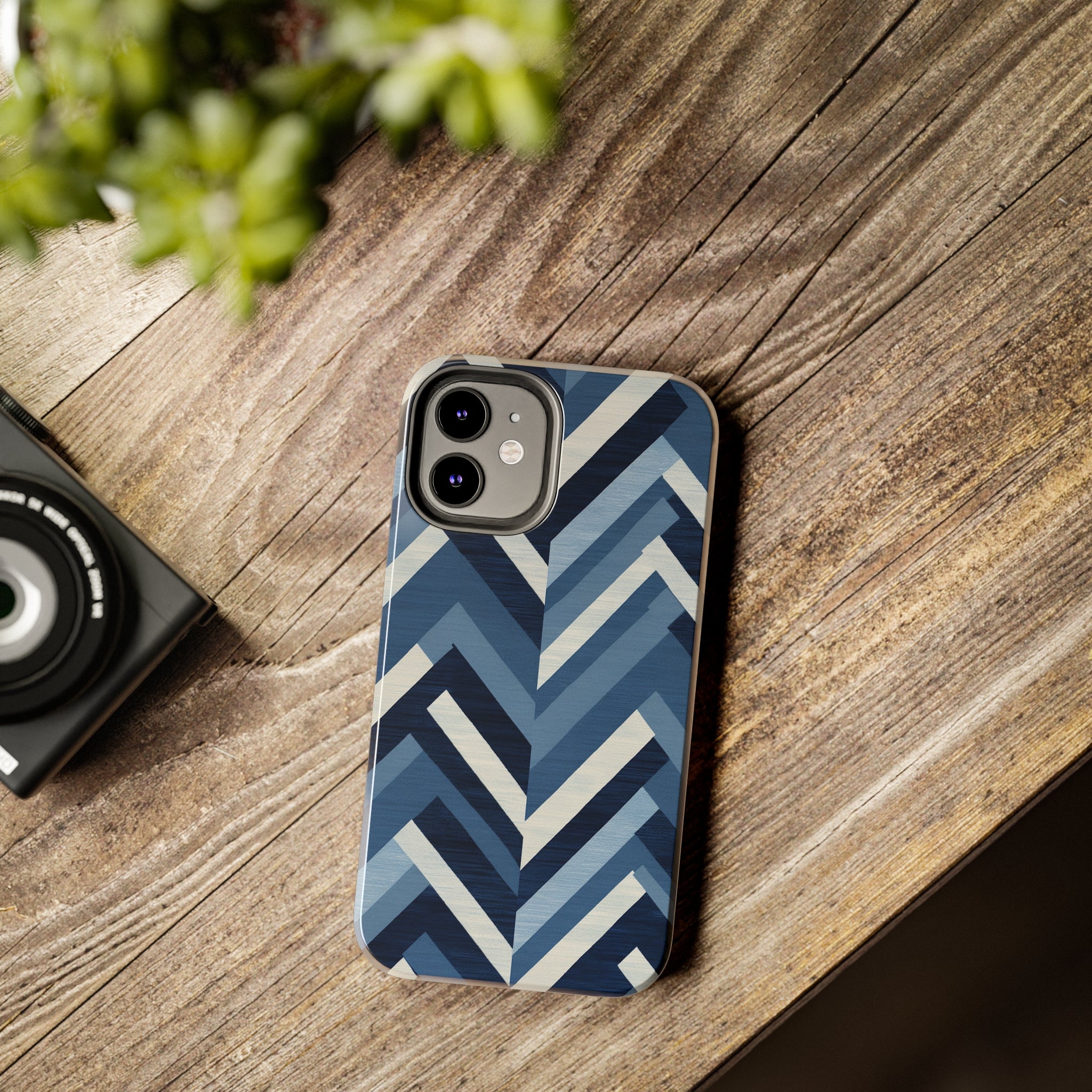 Azure Mosaic: Impact-Resistant iPhone Case