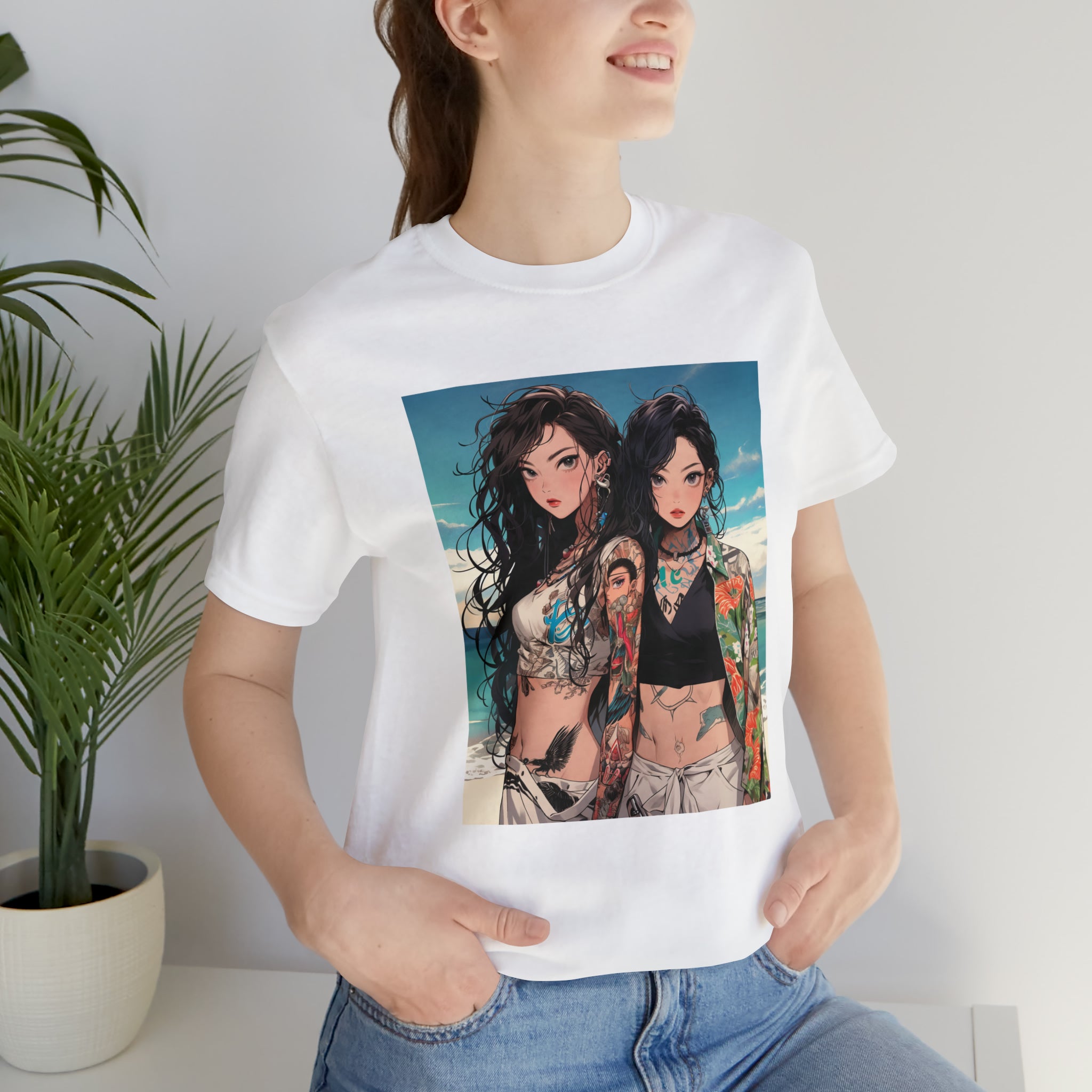 Seoul Beach Vibes Bikini Tattoos Girl Friends Short Sleeve Tee