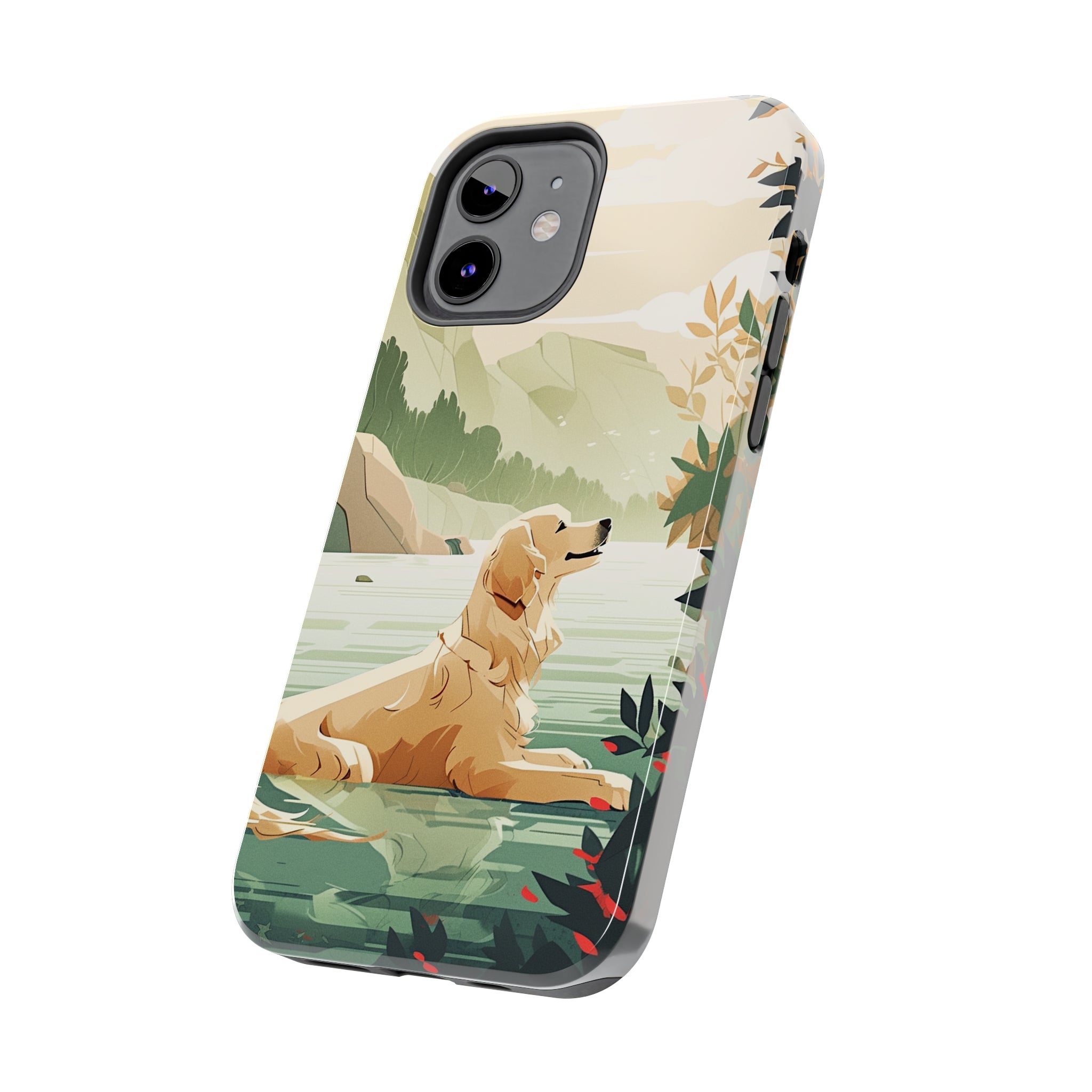 Golden Retriever Love: Impact-Resistant iPhone Case