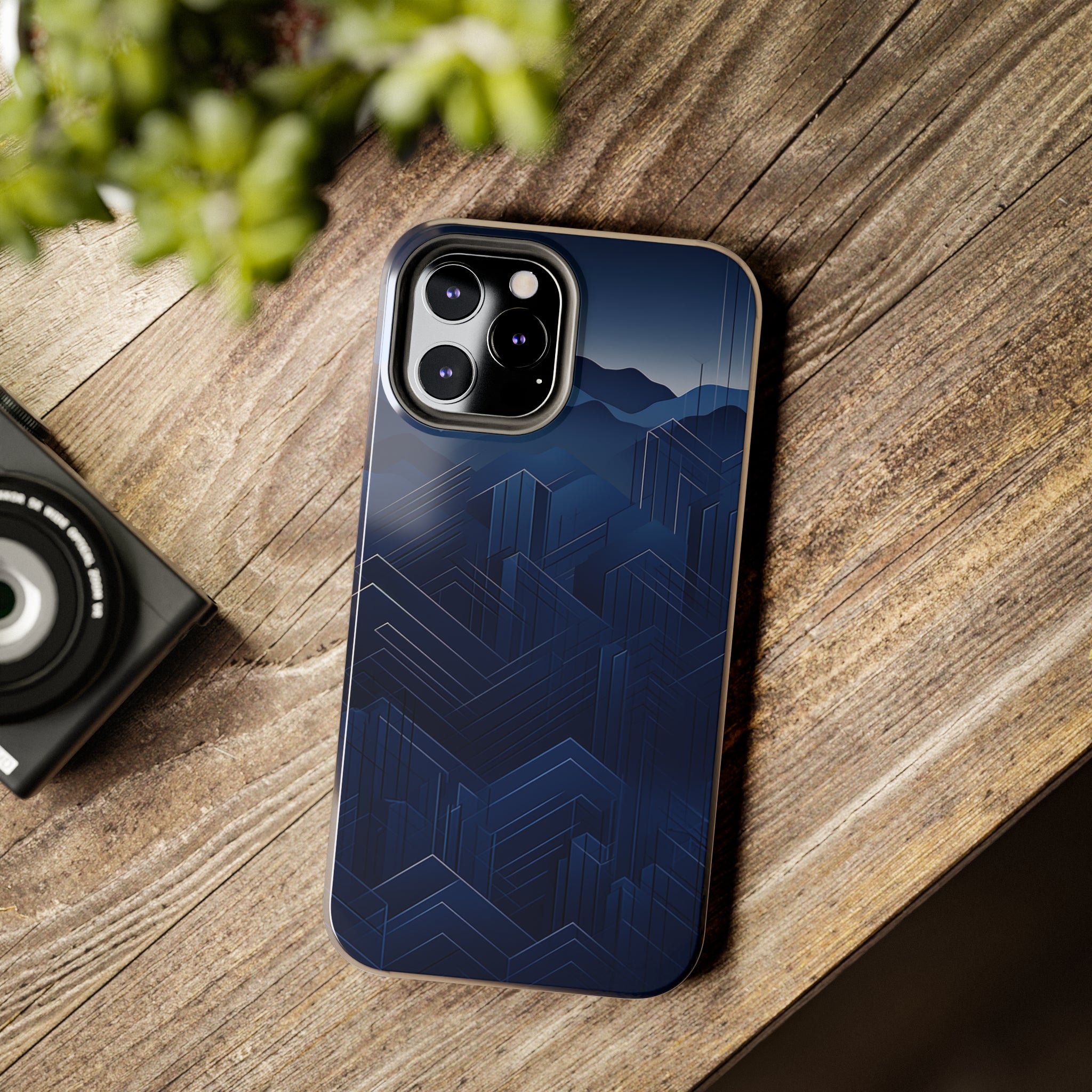 Blue Pixels: Impact-Resistant iPhone Case