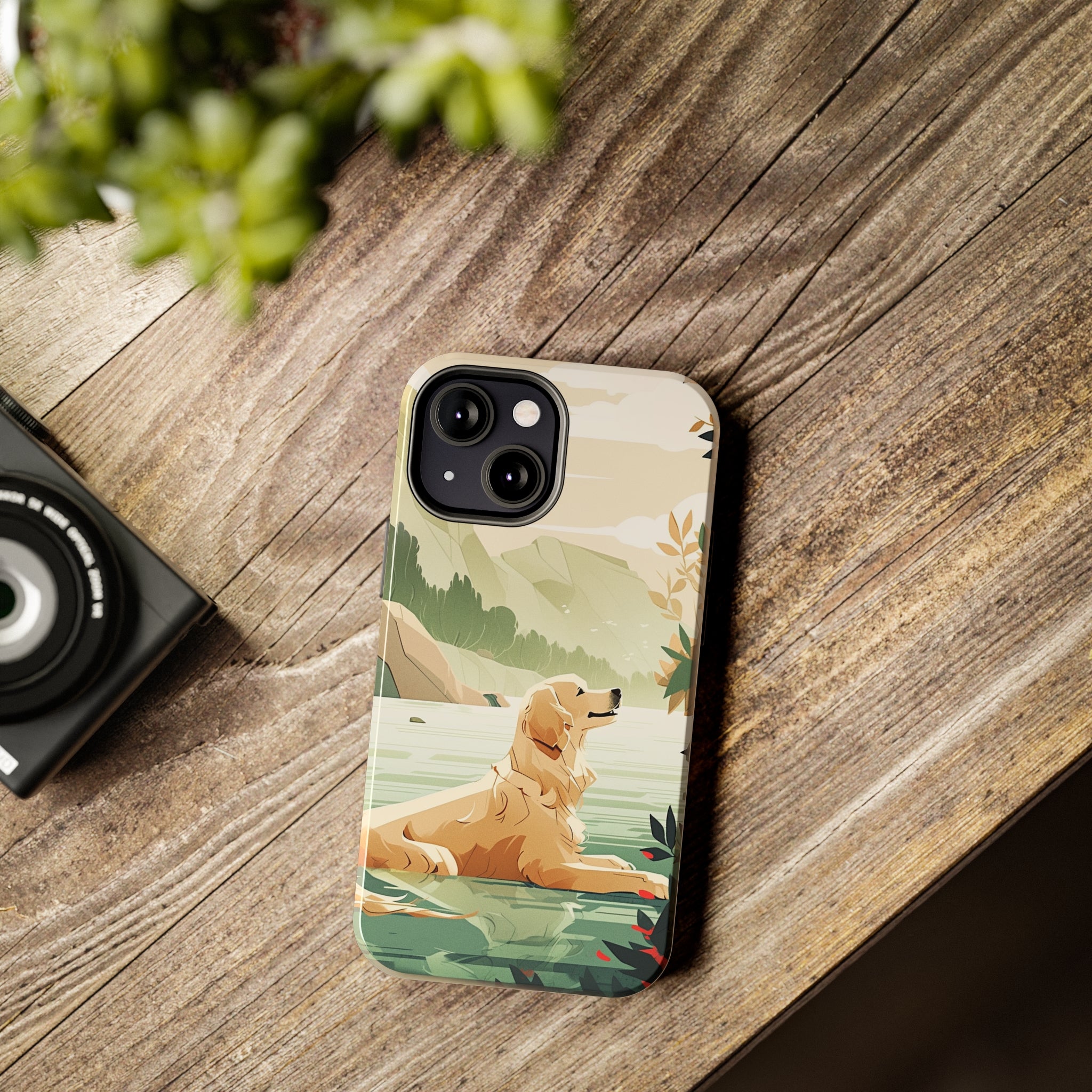 Golden Retriever Love: Impact-Resistant iPhone Case