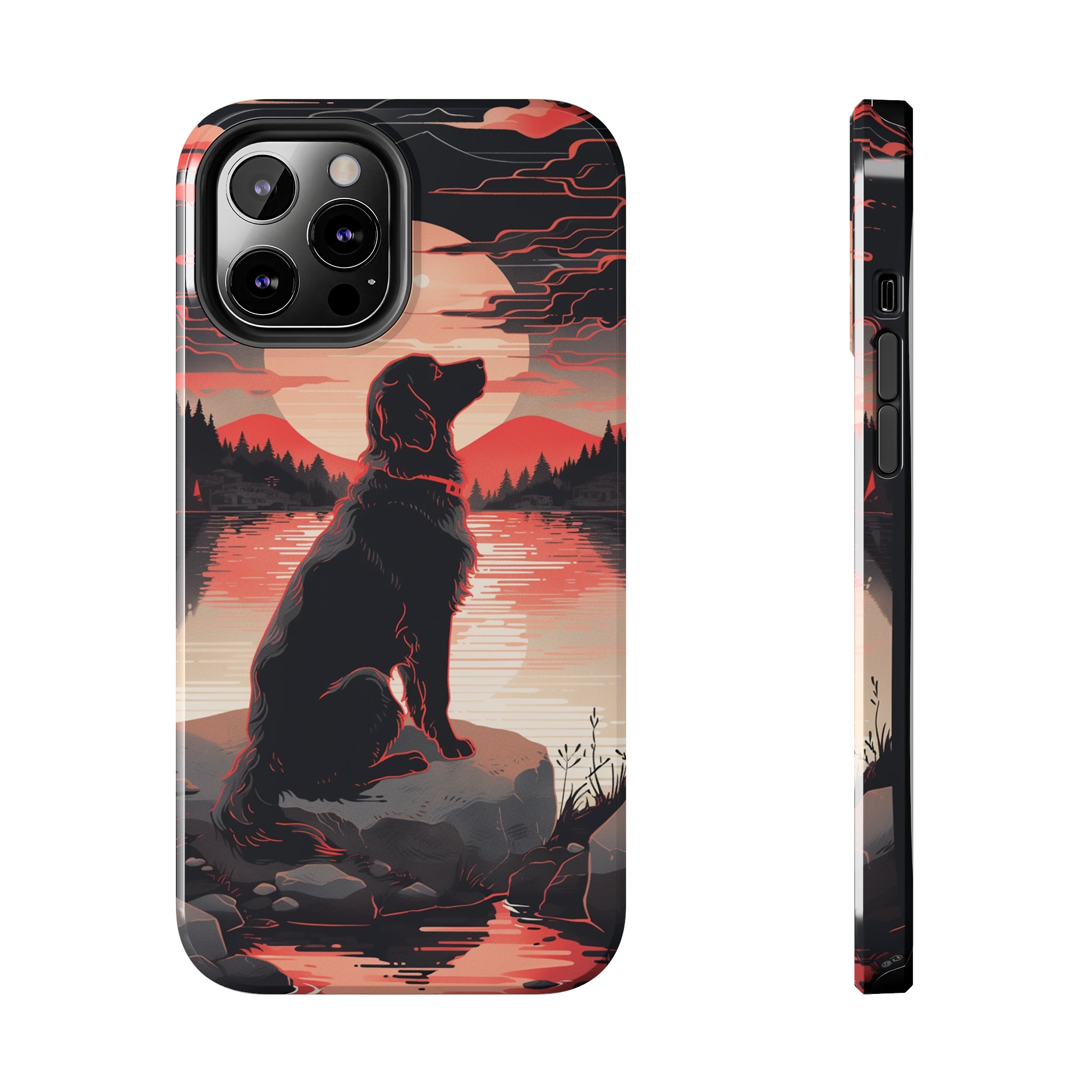 Golden Retriever Love - Dark Mode: Impact-Resistant iPhone Case