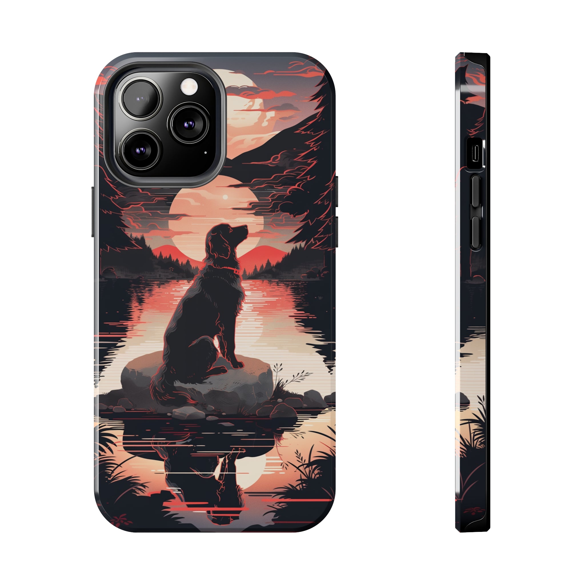 Golden Retriever Love - Dark Mode: Impact-Resistant iPhone Case