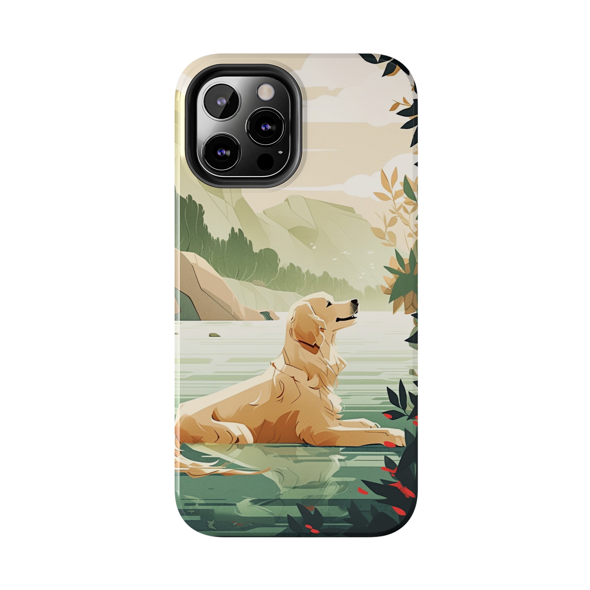 Golden Retriever Love: Impact-Resistant iPhone Case