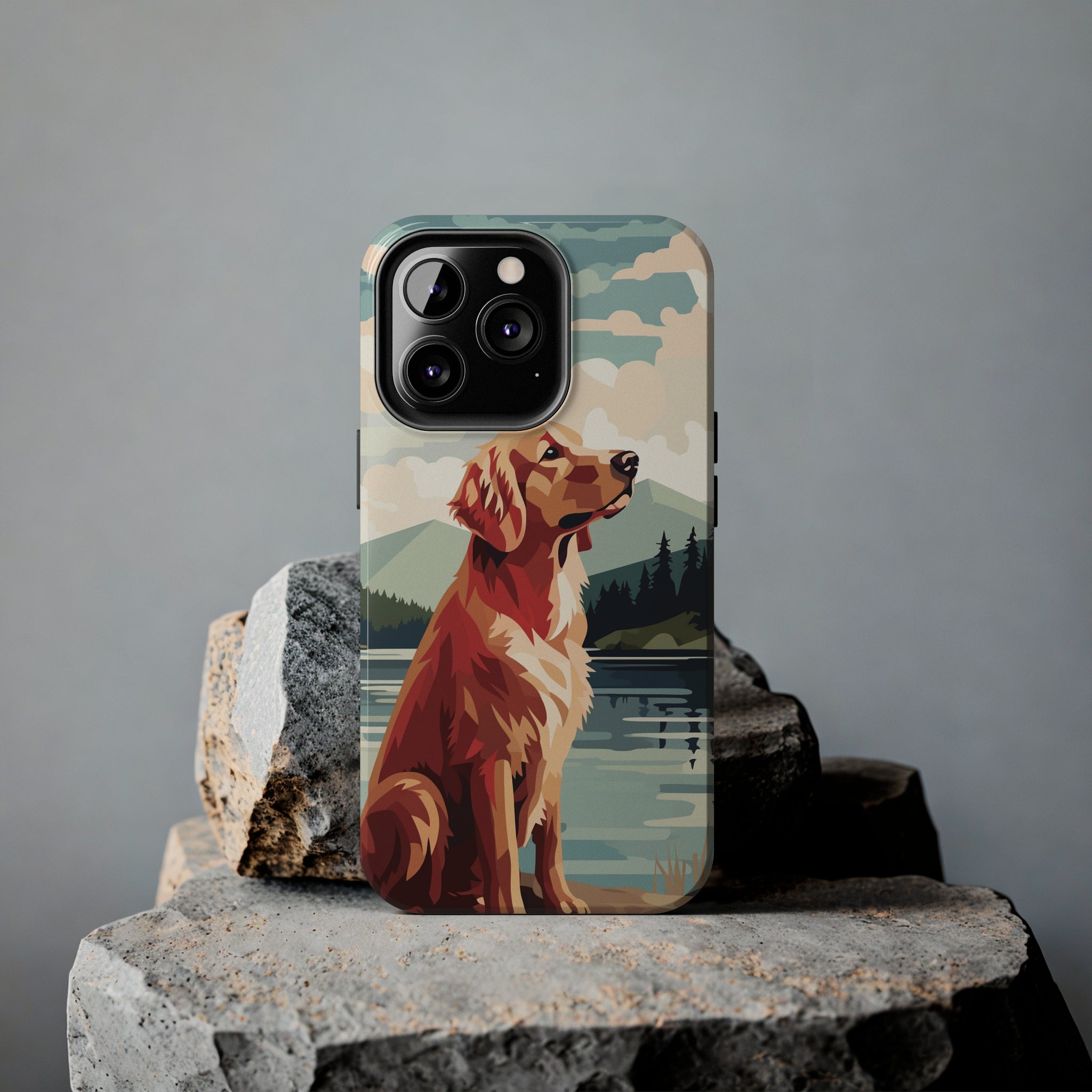 Golden Retriever Love: Impact-Resistant iPhone Case